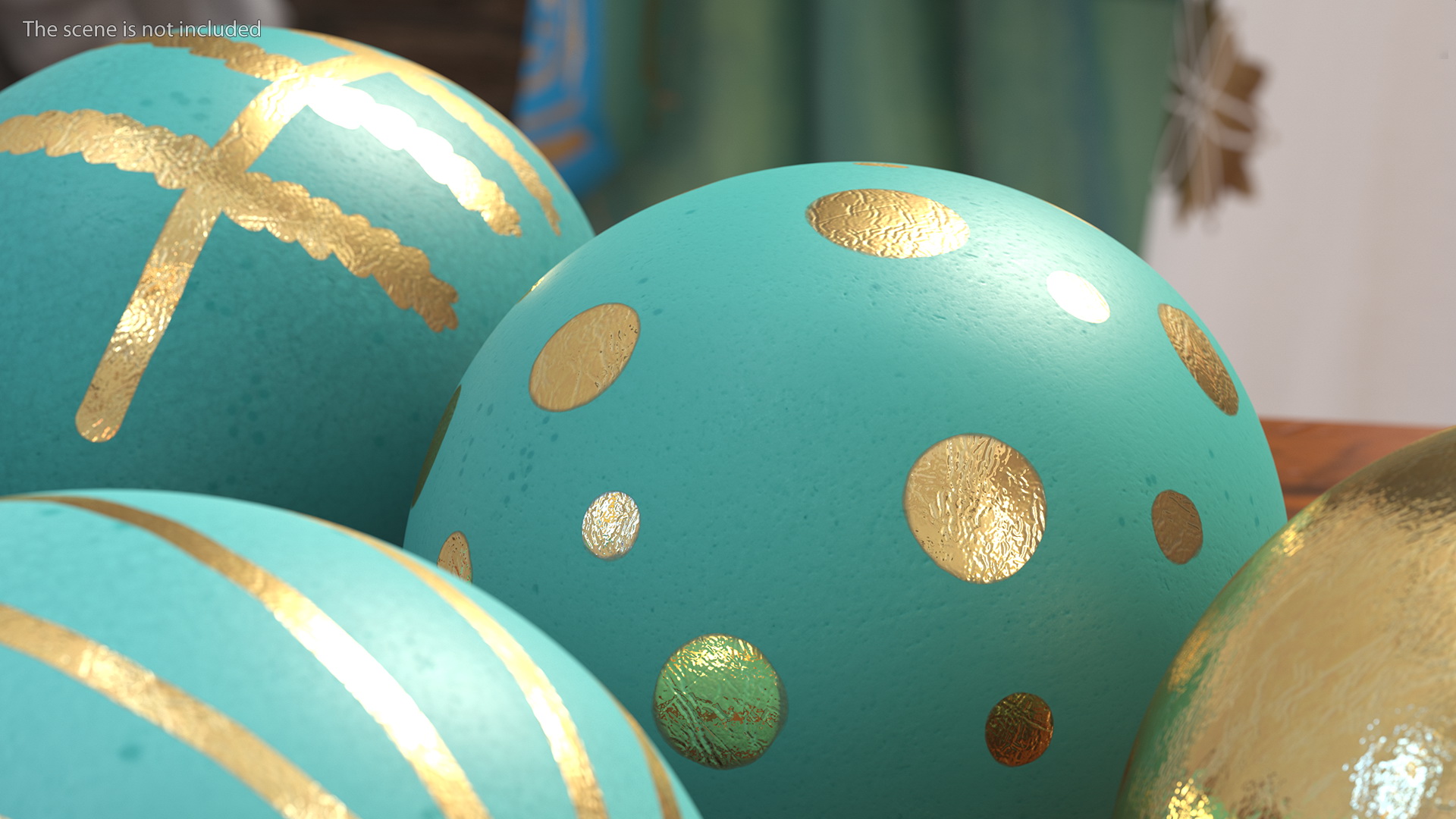 3D Colored Easter Eggs Set model