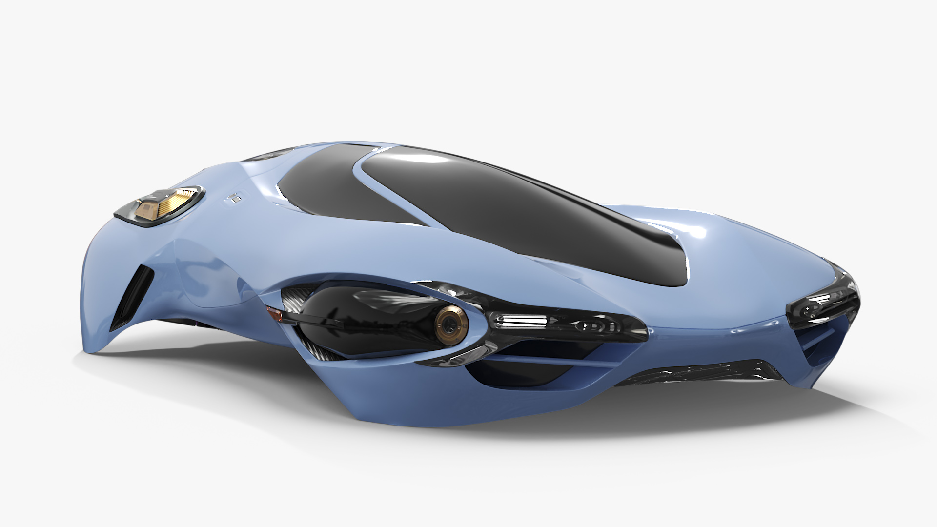 3D Futuristic Flying Car Blue