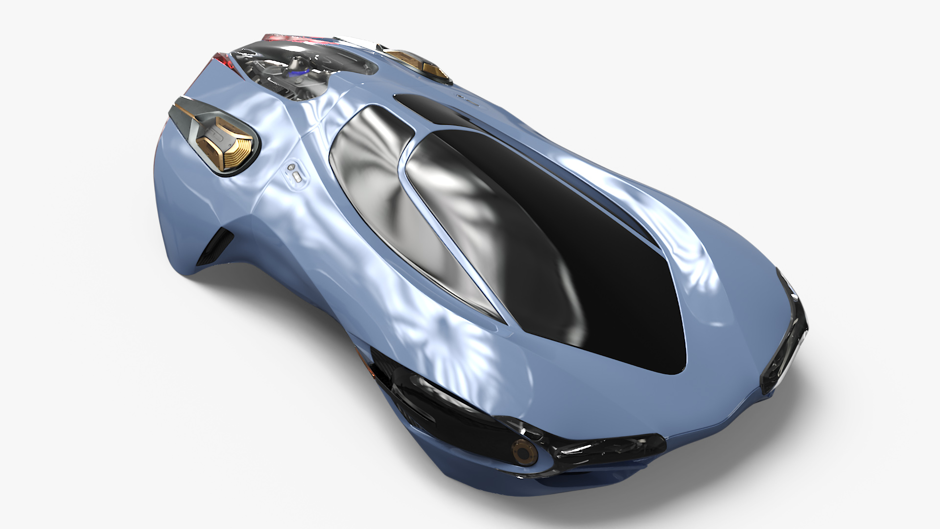 3D Futuristic Flying Car Blue