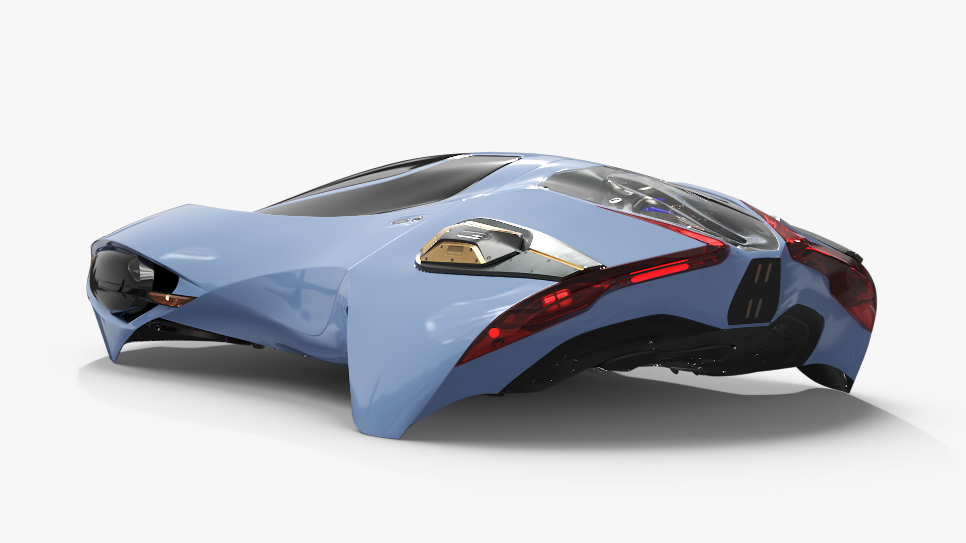 3D Futuristic Flying Car Blue