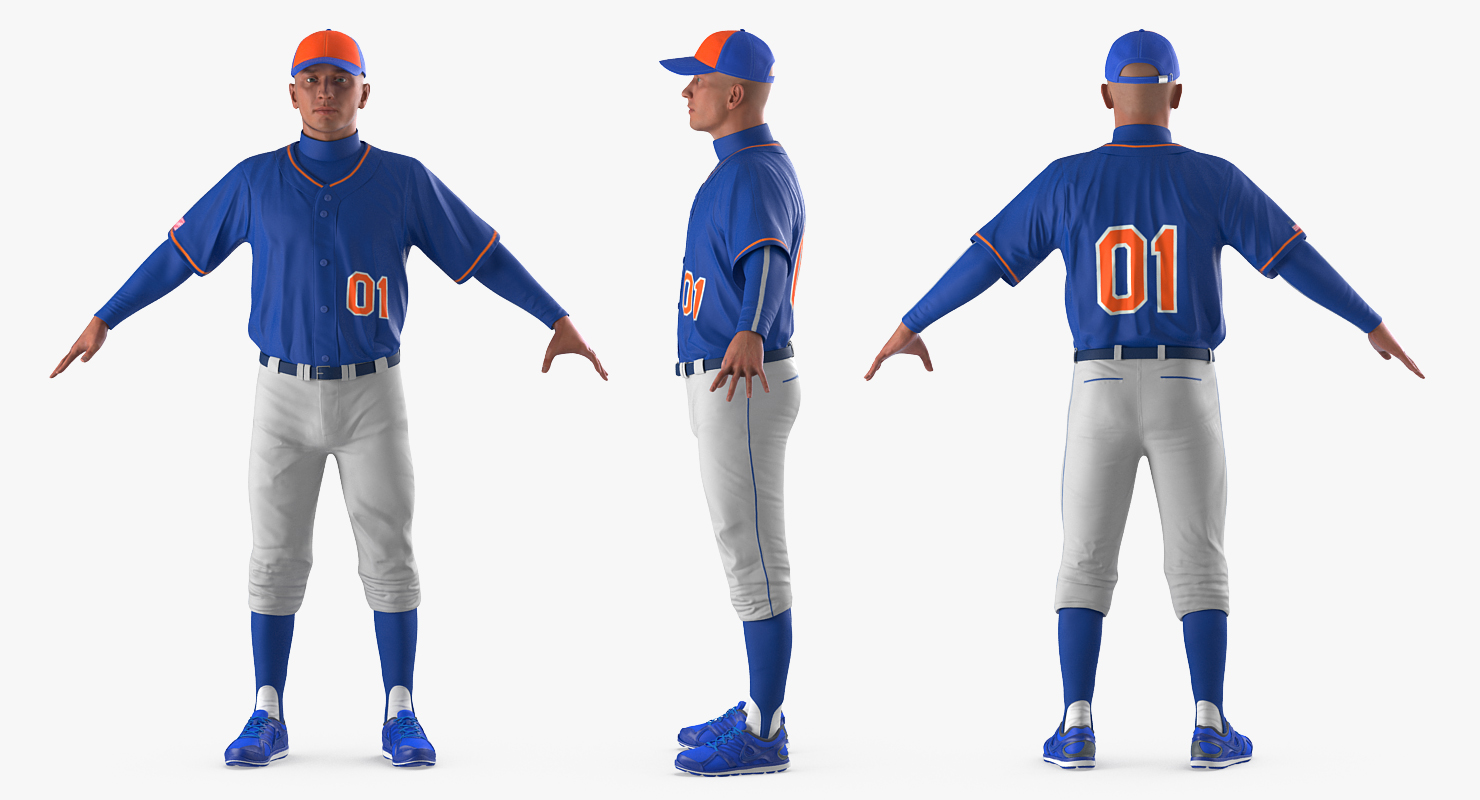 Baseball Player Rigged Generic 3 3D