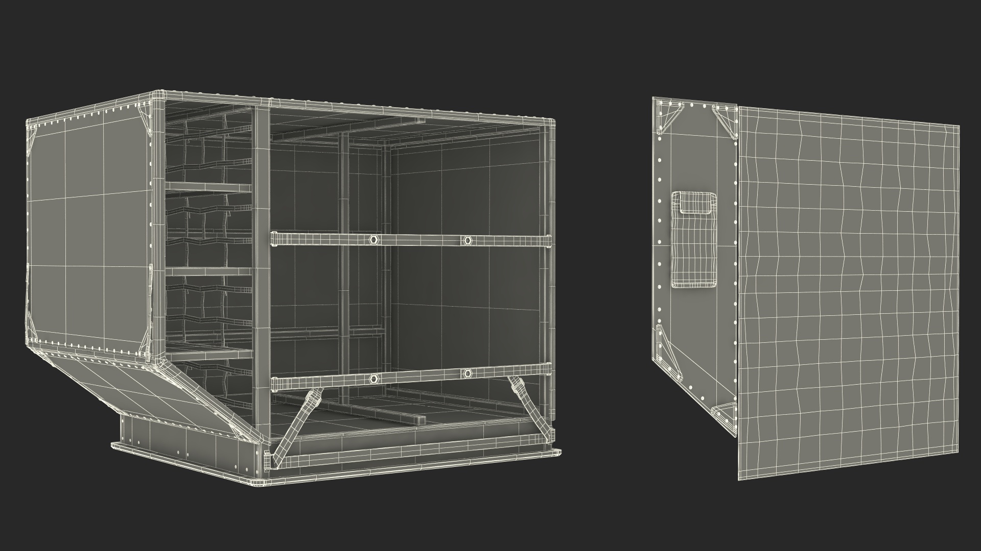 3D LD3 Aluminium Airport Container Aged