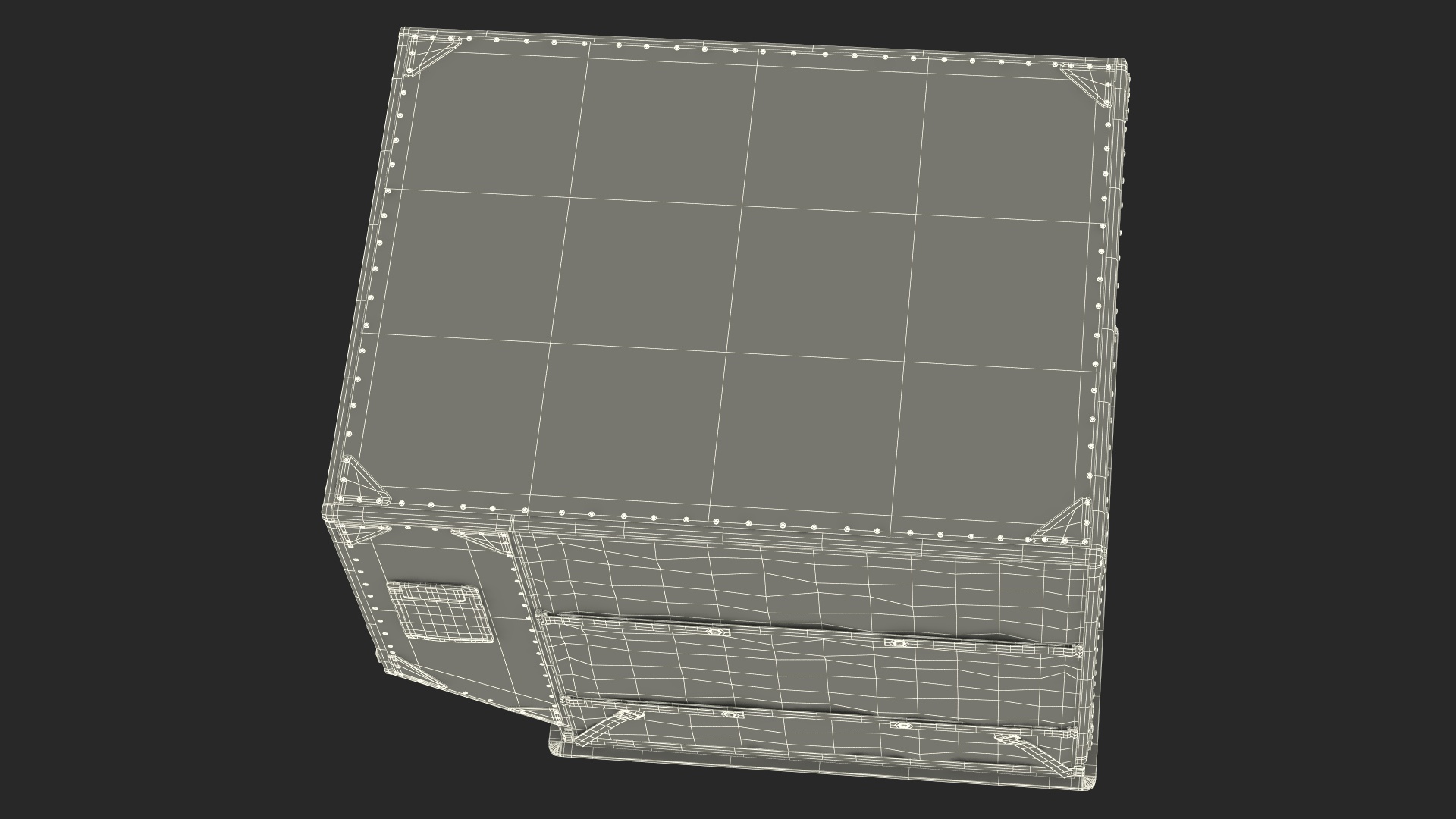 3D LD3 Aluminium Airport Container Aged