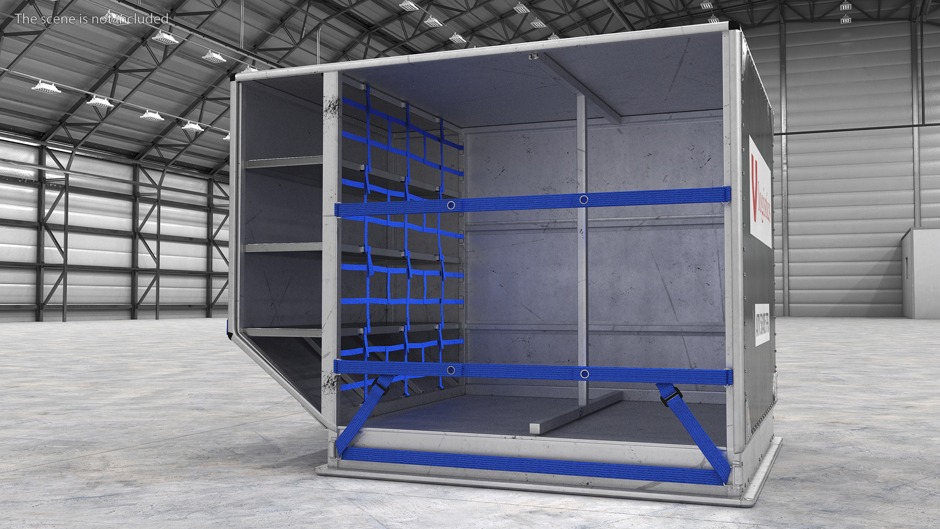 3D LD3 Aluminium Airport Container Aged