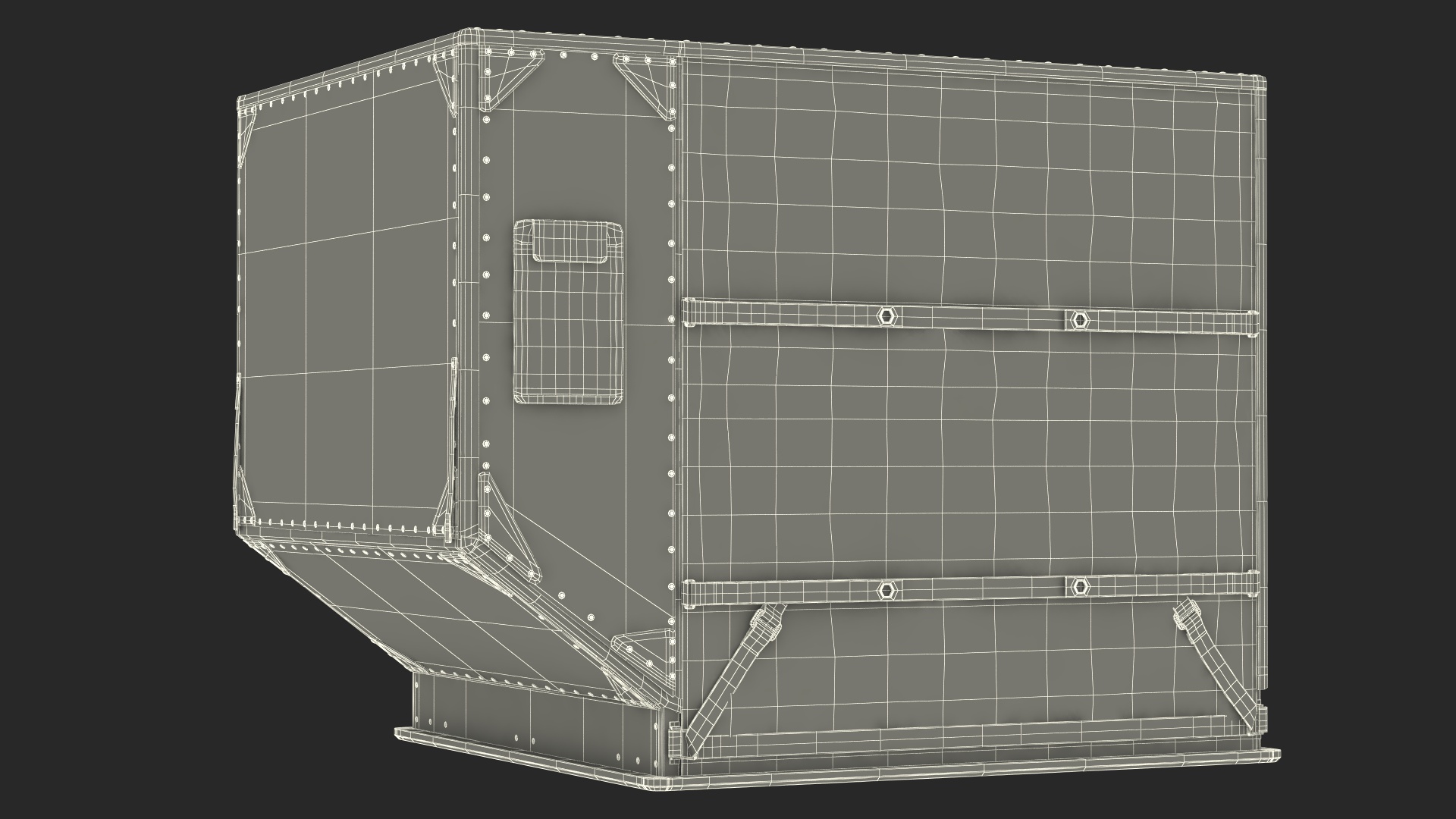 3D LD3 Aluminium Airport Container Aged