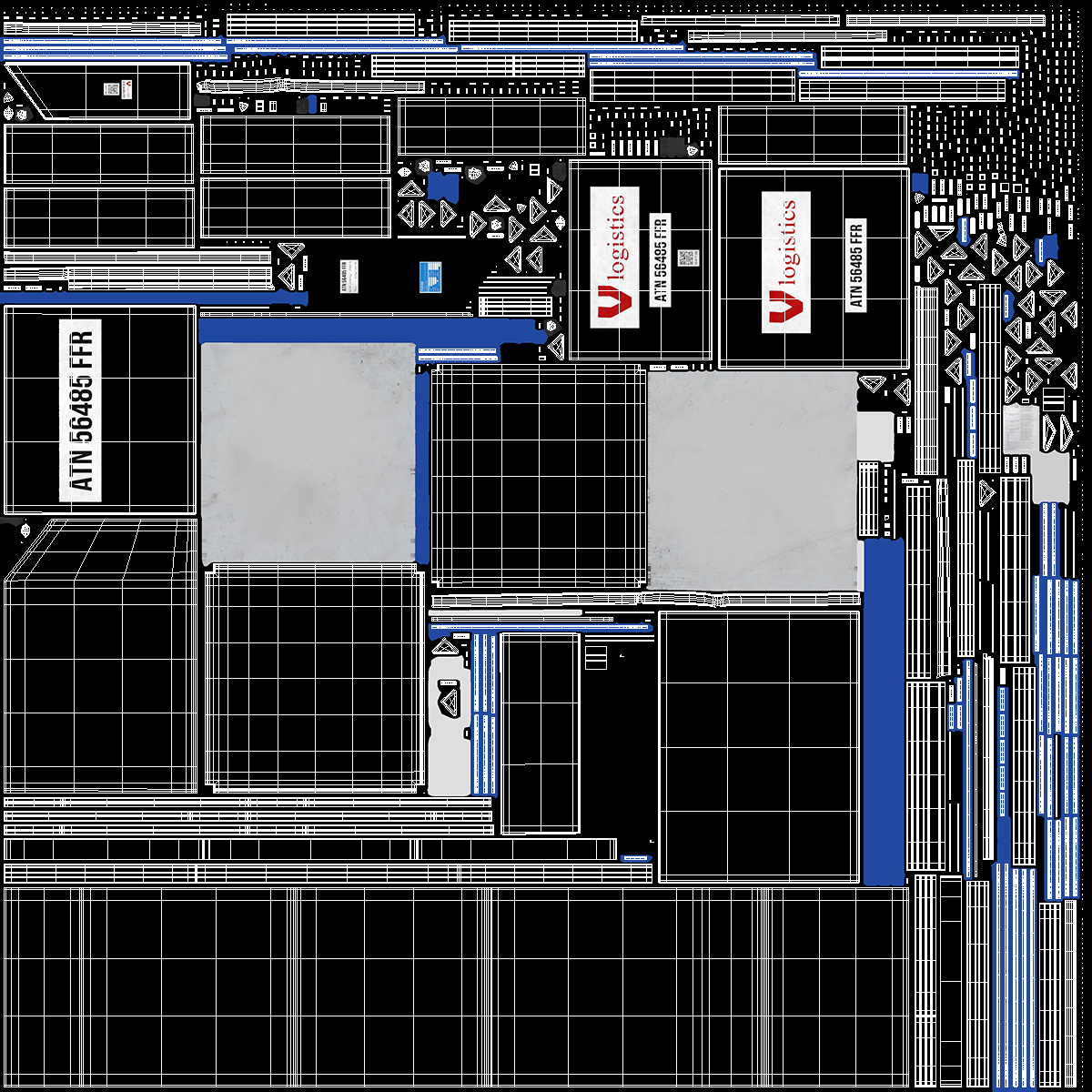 3D LD3 Aluminium Airport Container Aged