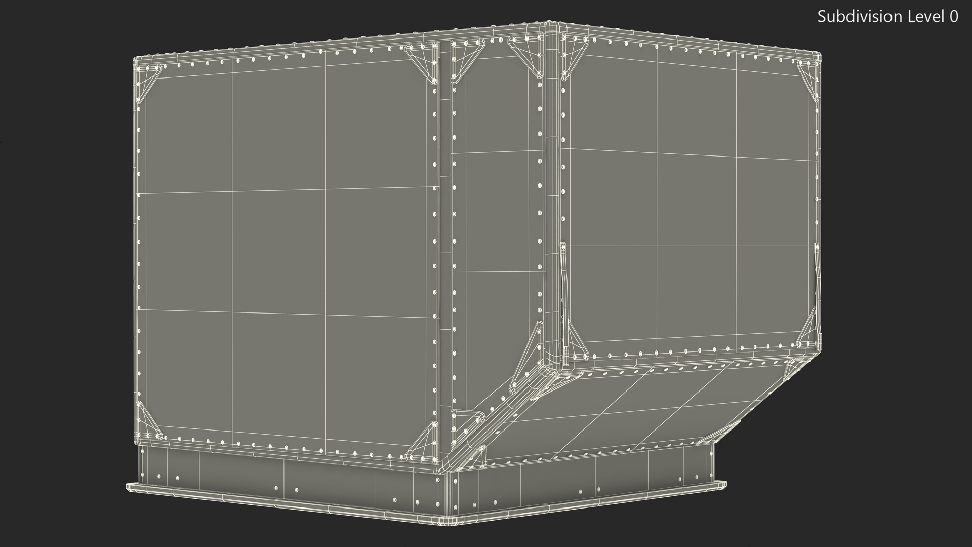 3D LD3 Aluminium Airport Container Aged