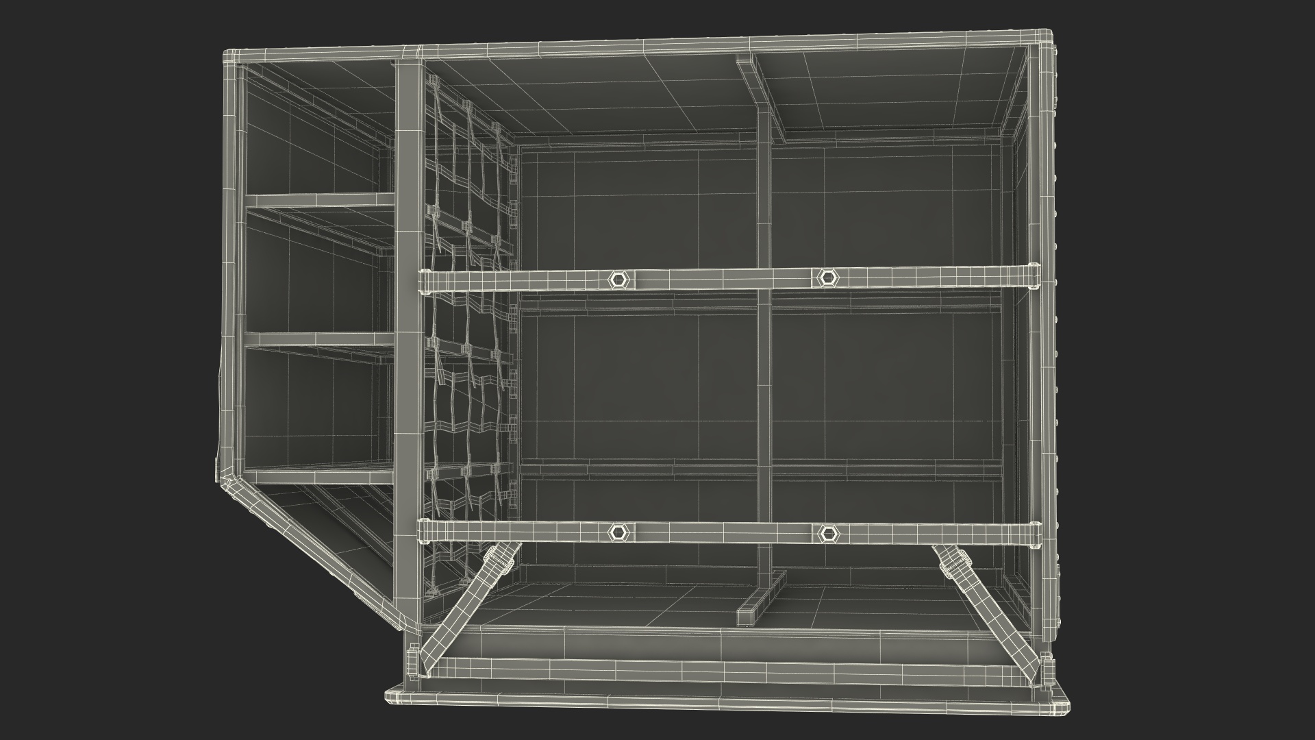 3D LD3 Aluminium Airport Container Aged