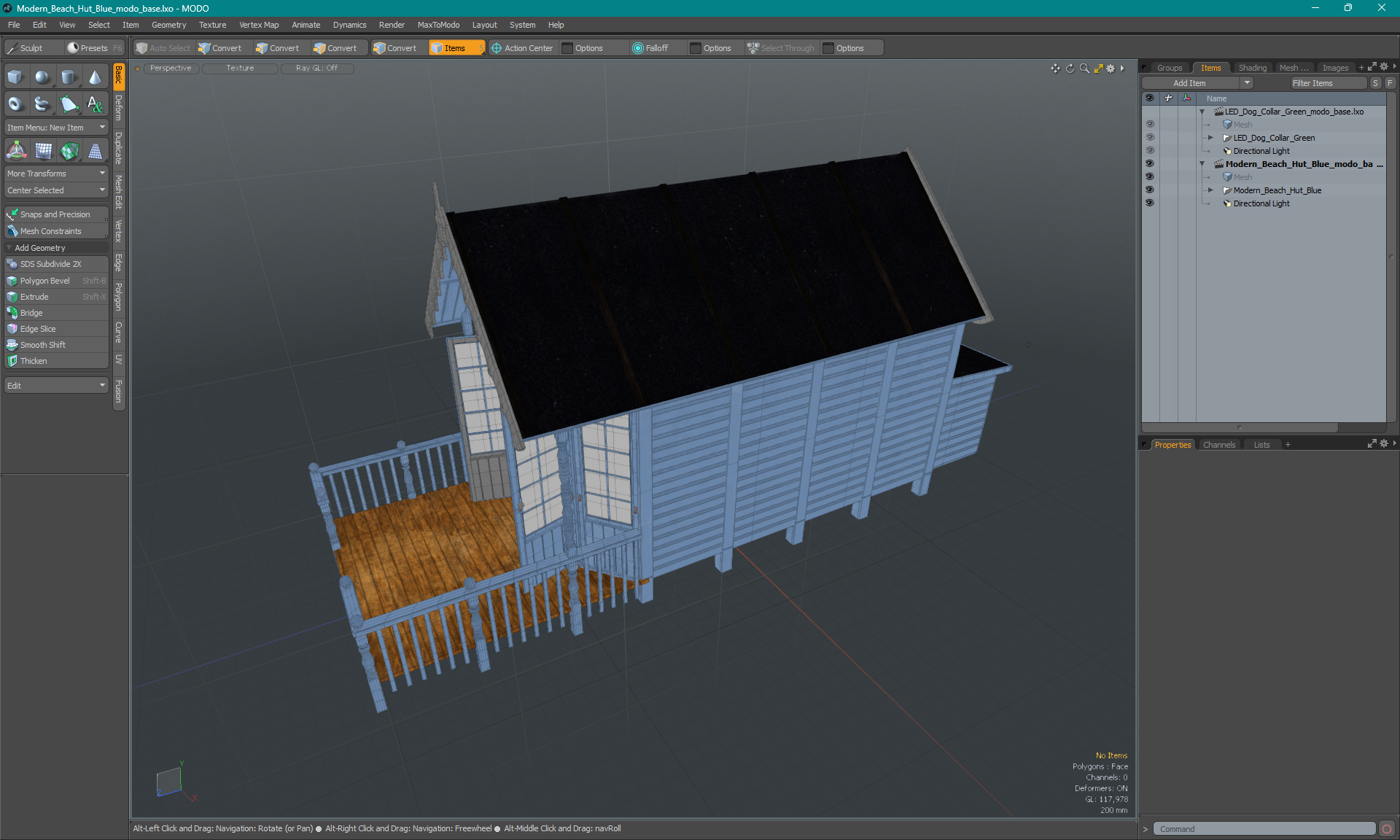 3D Modern Beach Hut Blue