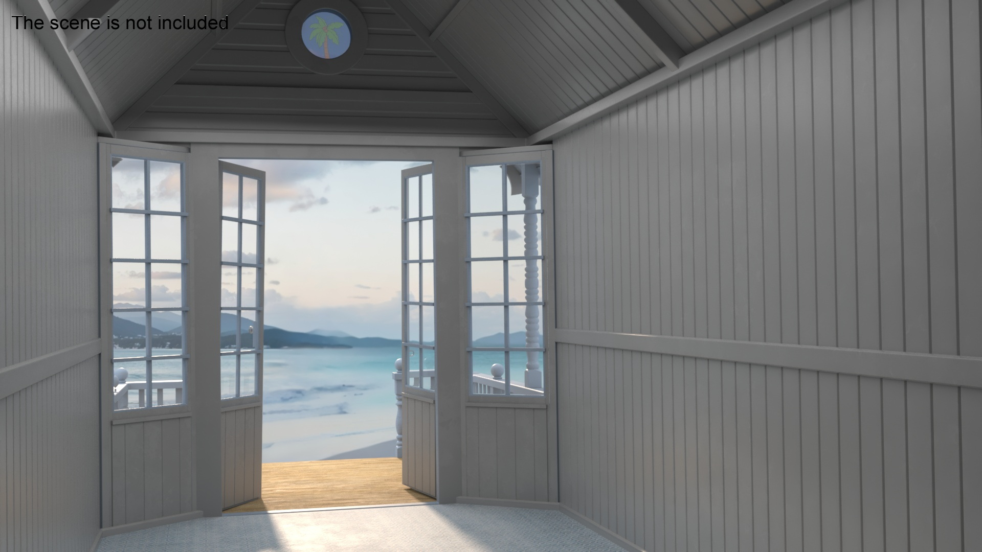 3D Modern Beach Hut Blue