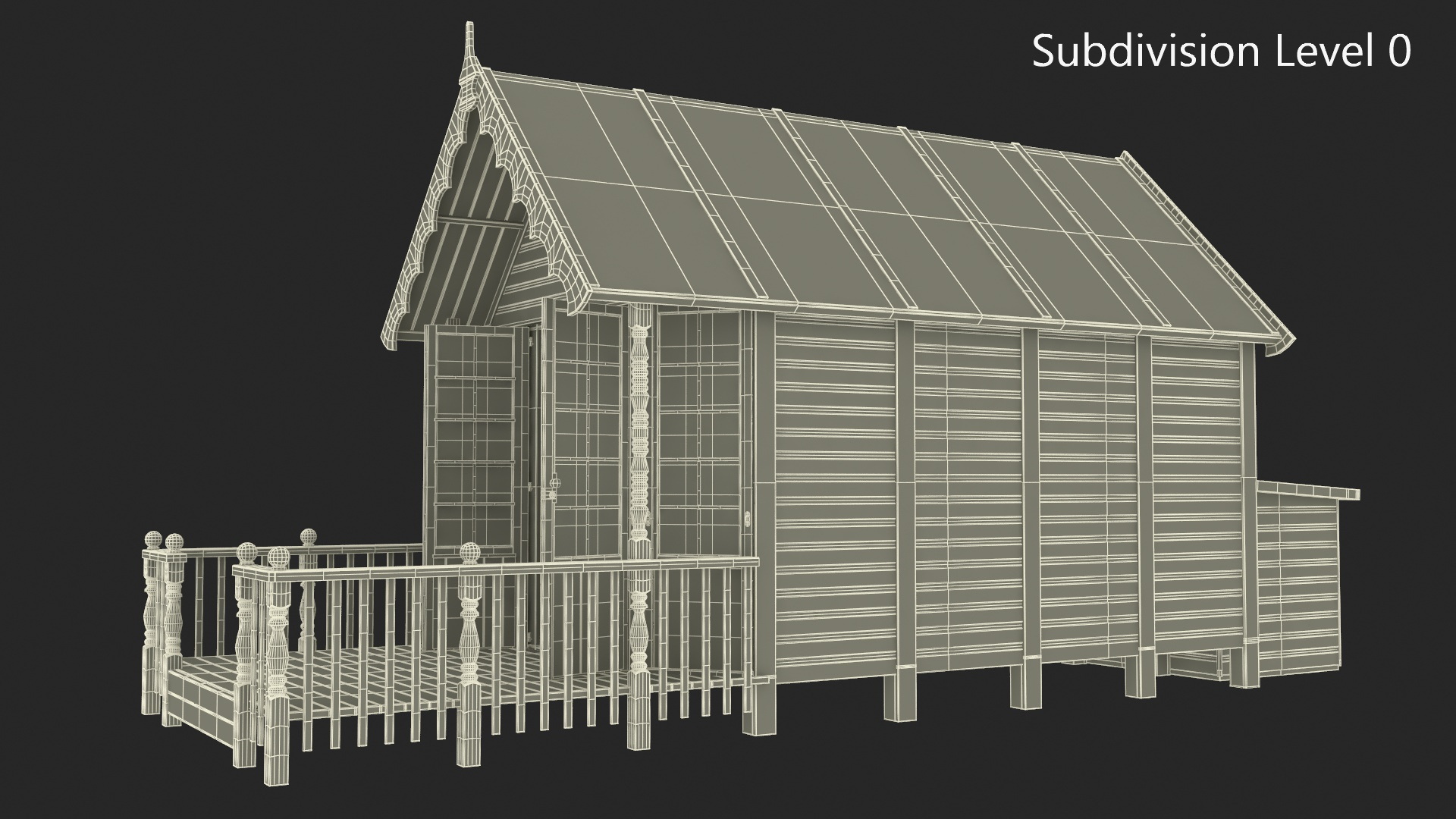 3D Modern Beach Hut Blue