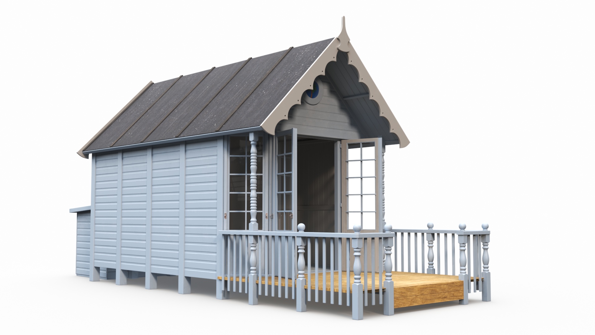 3D Modern Beach Hut Blue