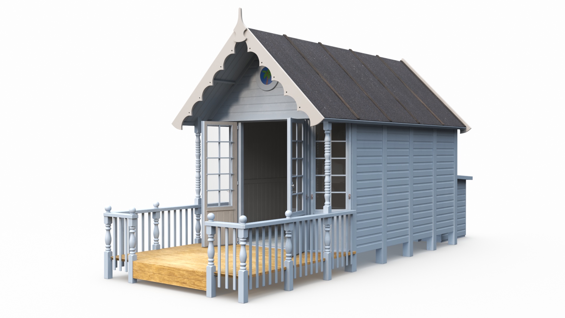 3D Modern Beach Hut Blue