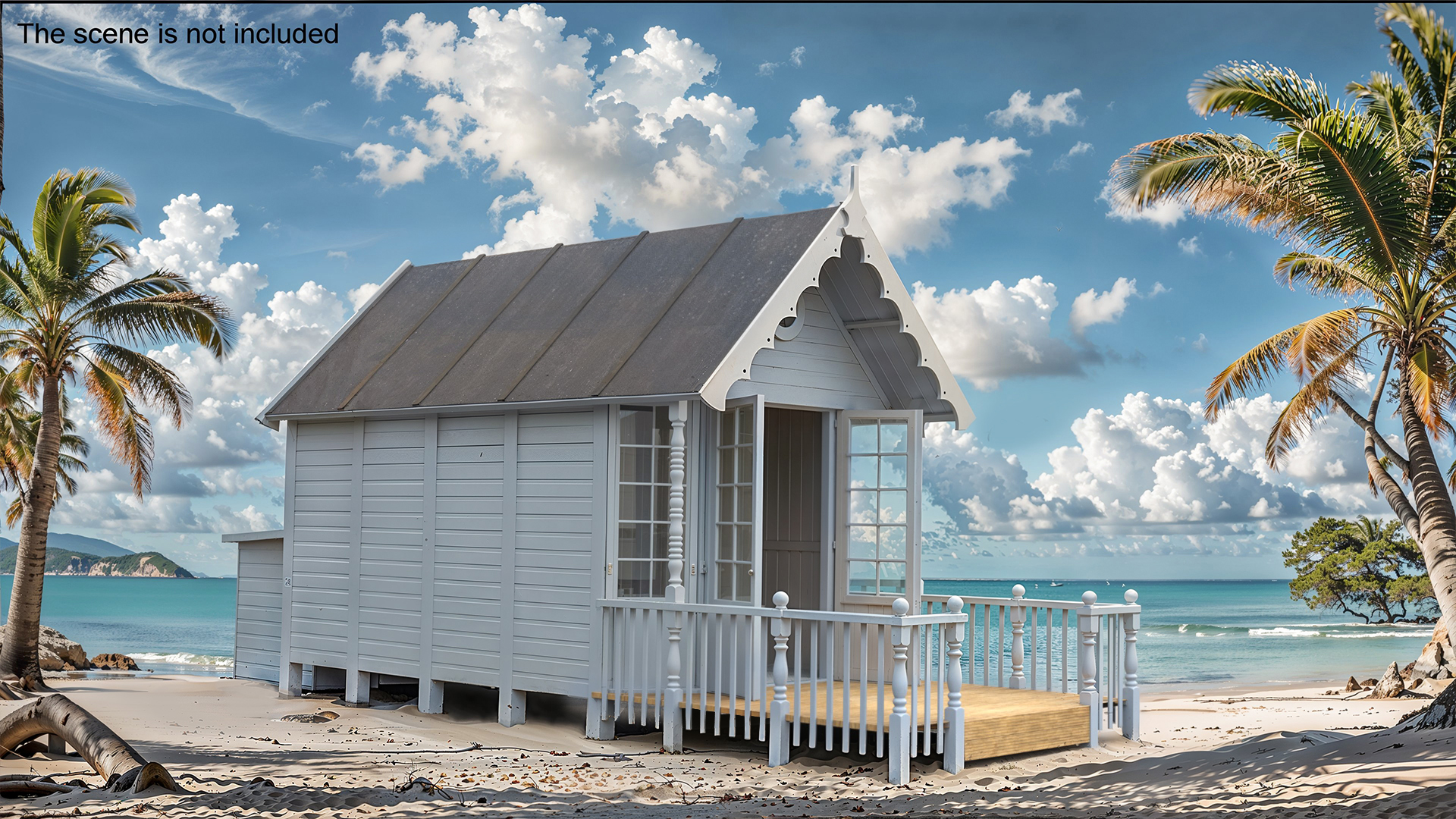 3D Modern Beach Hut Blue