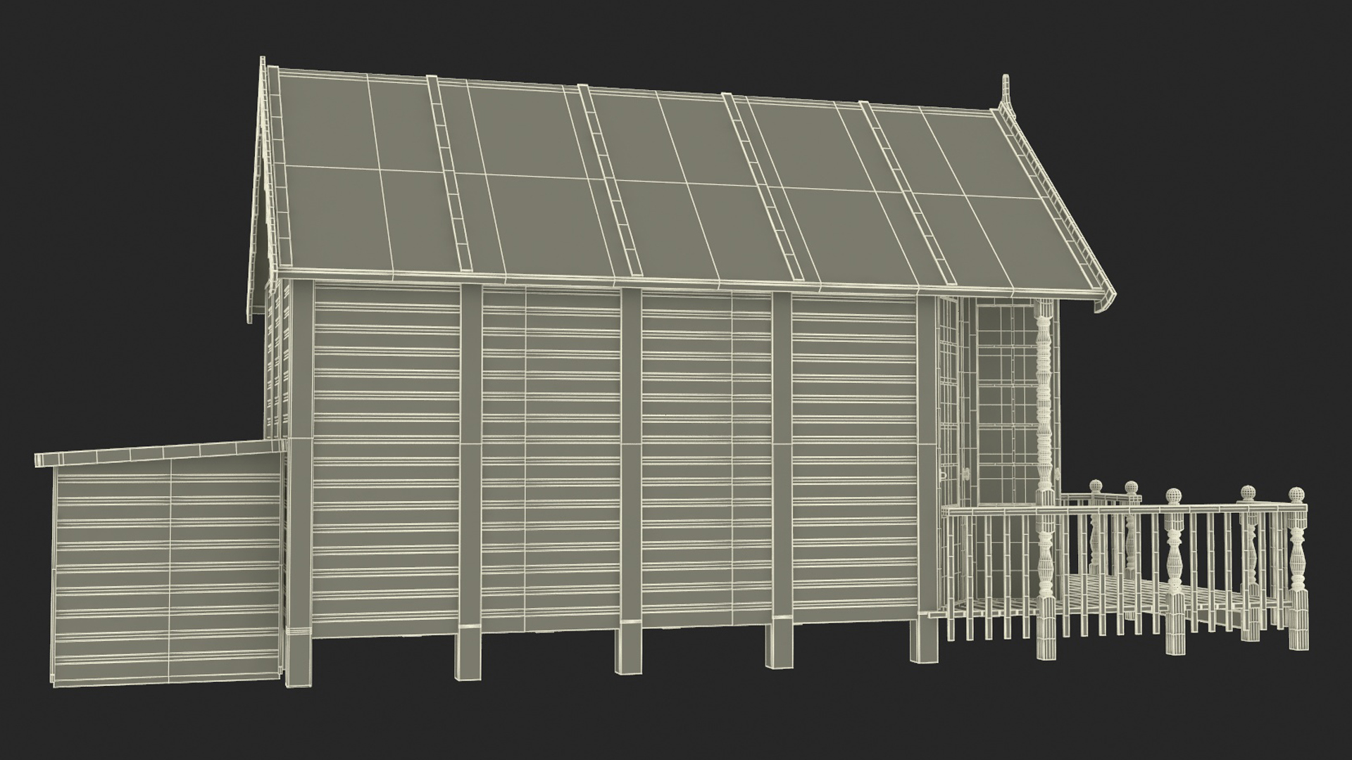 3D Modern Beach Hut Blue