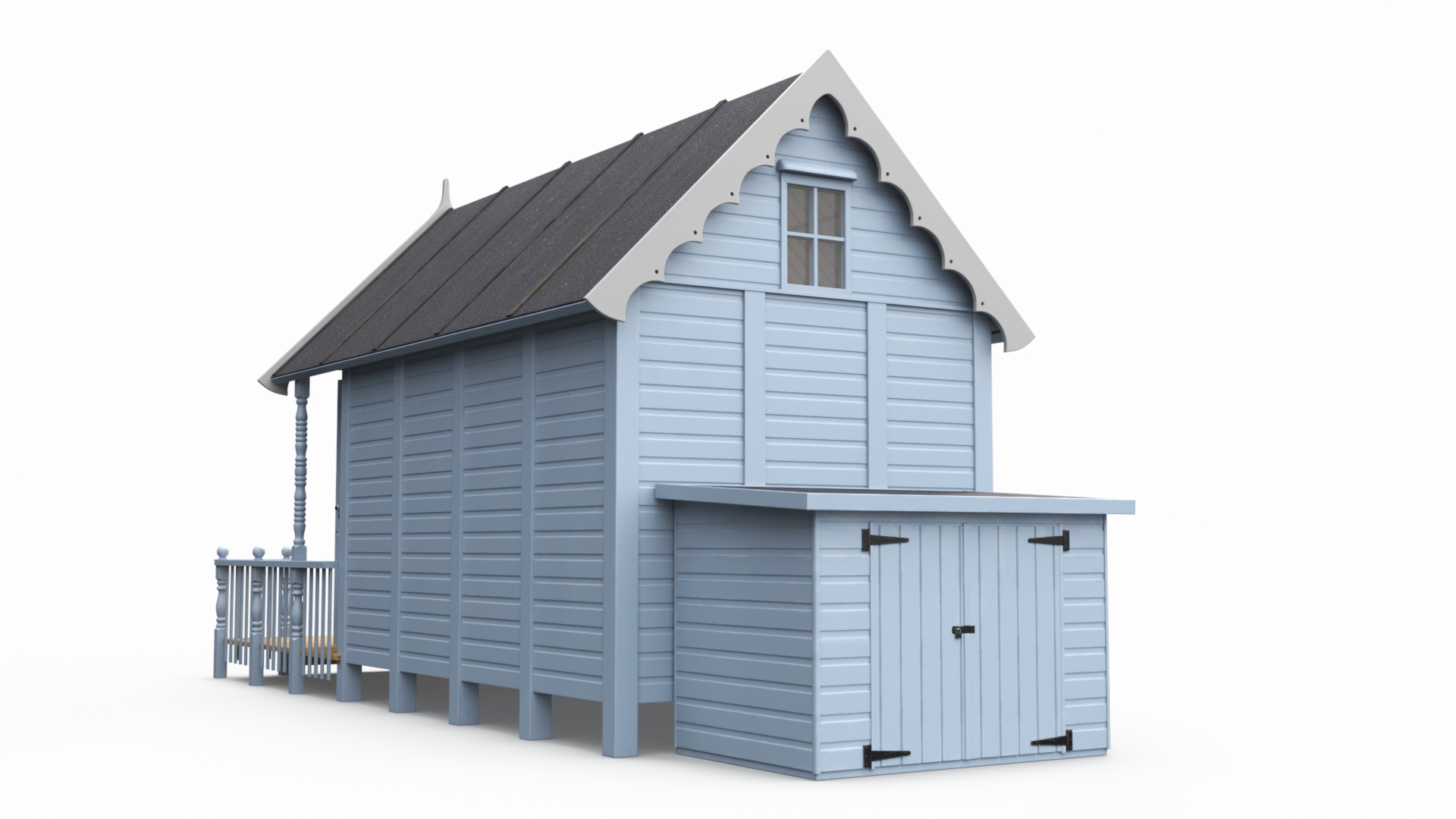 3D Modern Beach Hut Blue