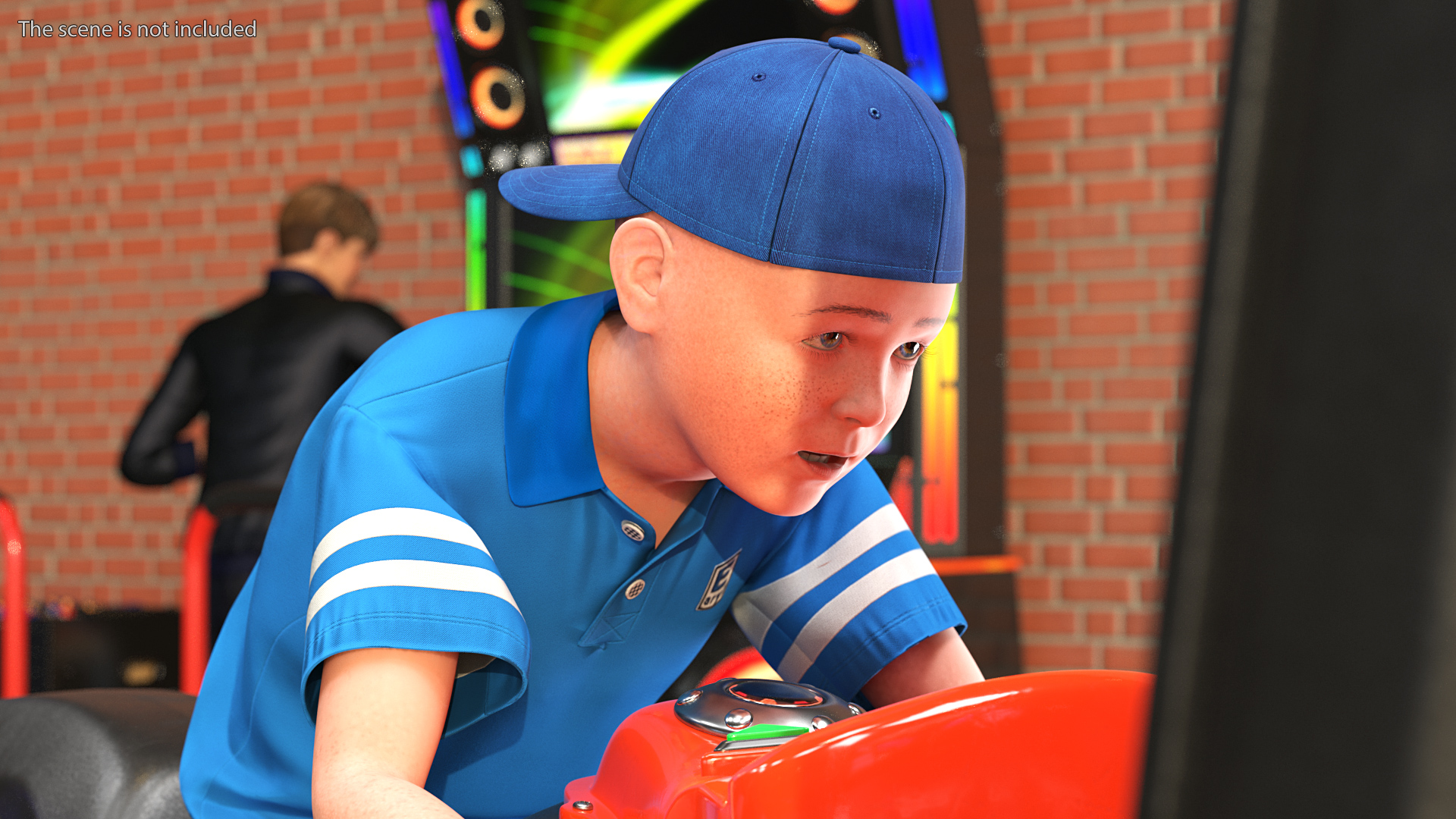 Boy on Motorcycle Racing Arcade Machine 3D model