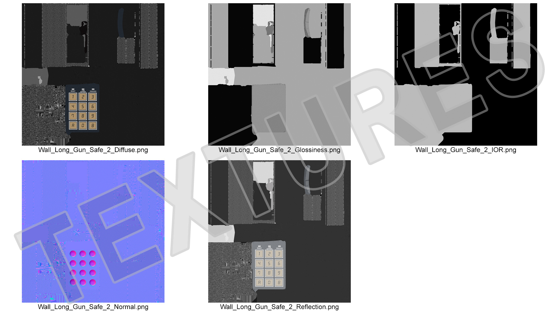 Long Gun Wall Safe with Electronic Lock 3D model