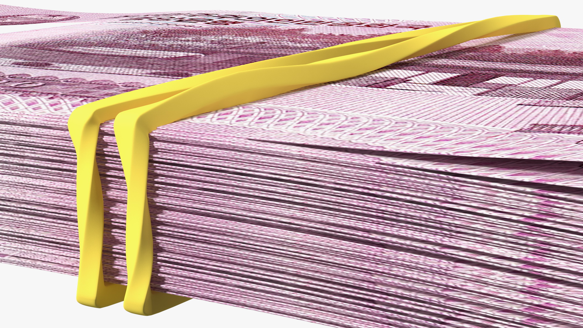 Stack of North Korea 1000 Won 3D model