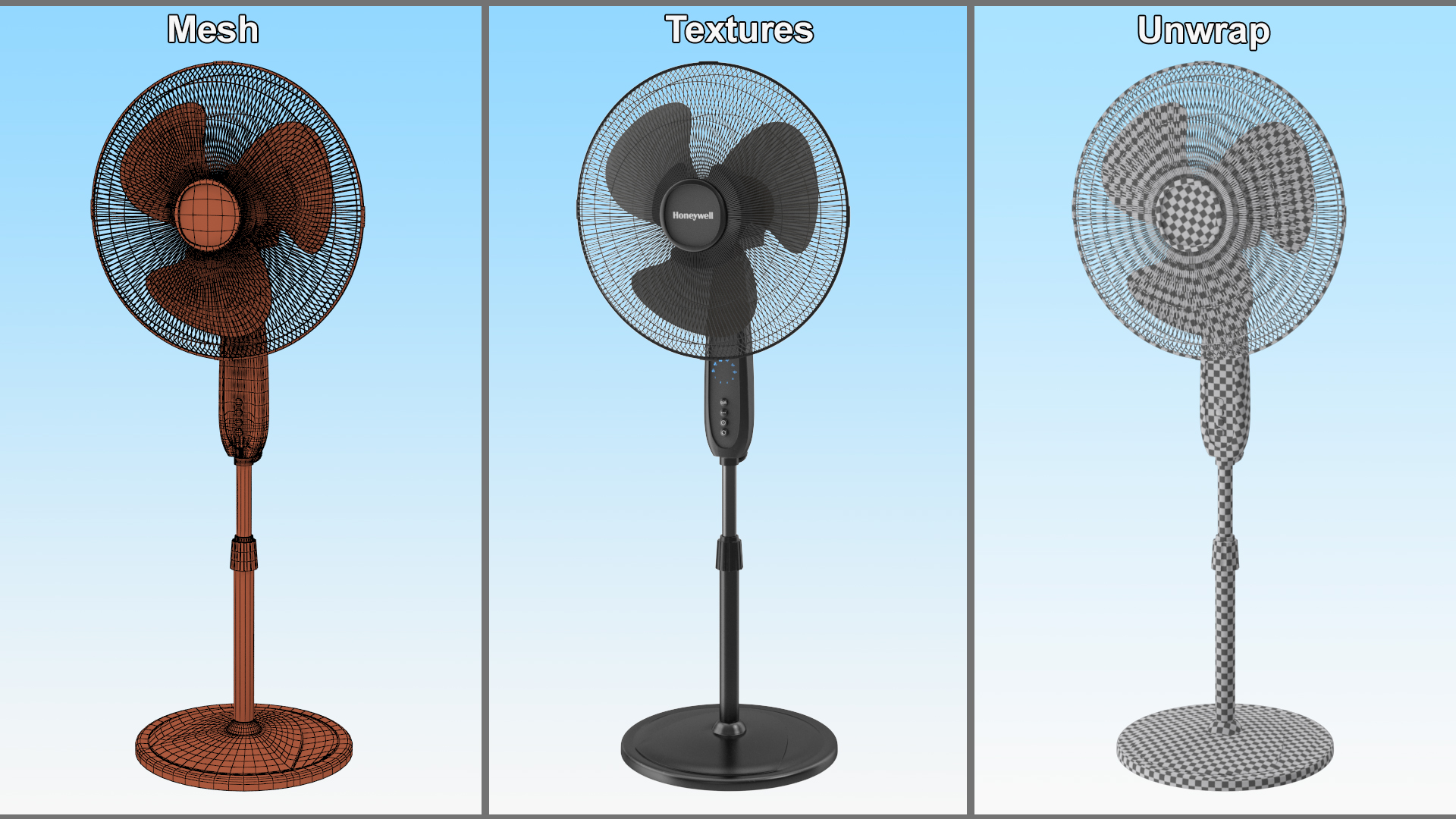 3D model Floor Fan Honeywell Black