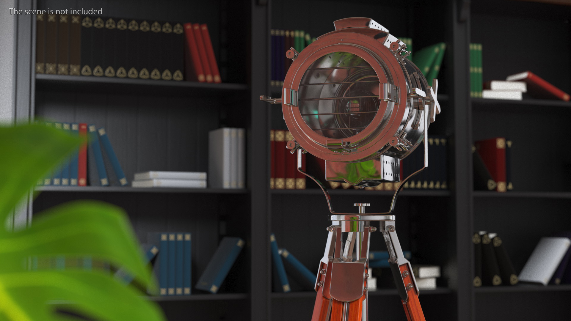 Retro Searchlight Lamp Wooden Tripod Rigged for Modo 3D