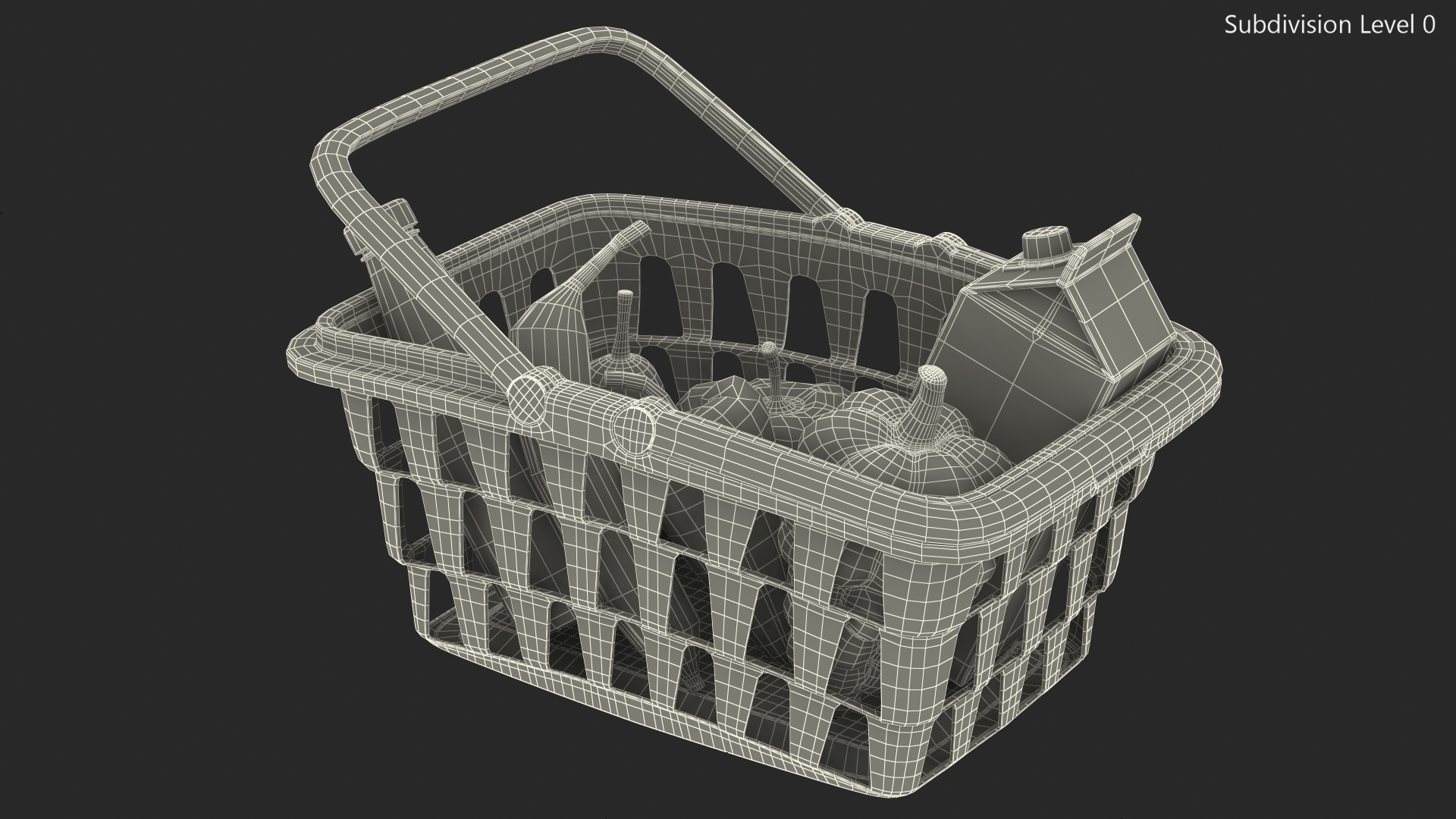 3D Children Shopping Basket with Grocery Food Toy