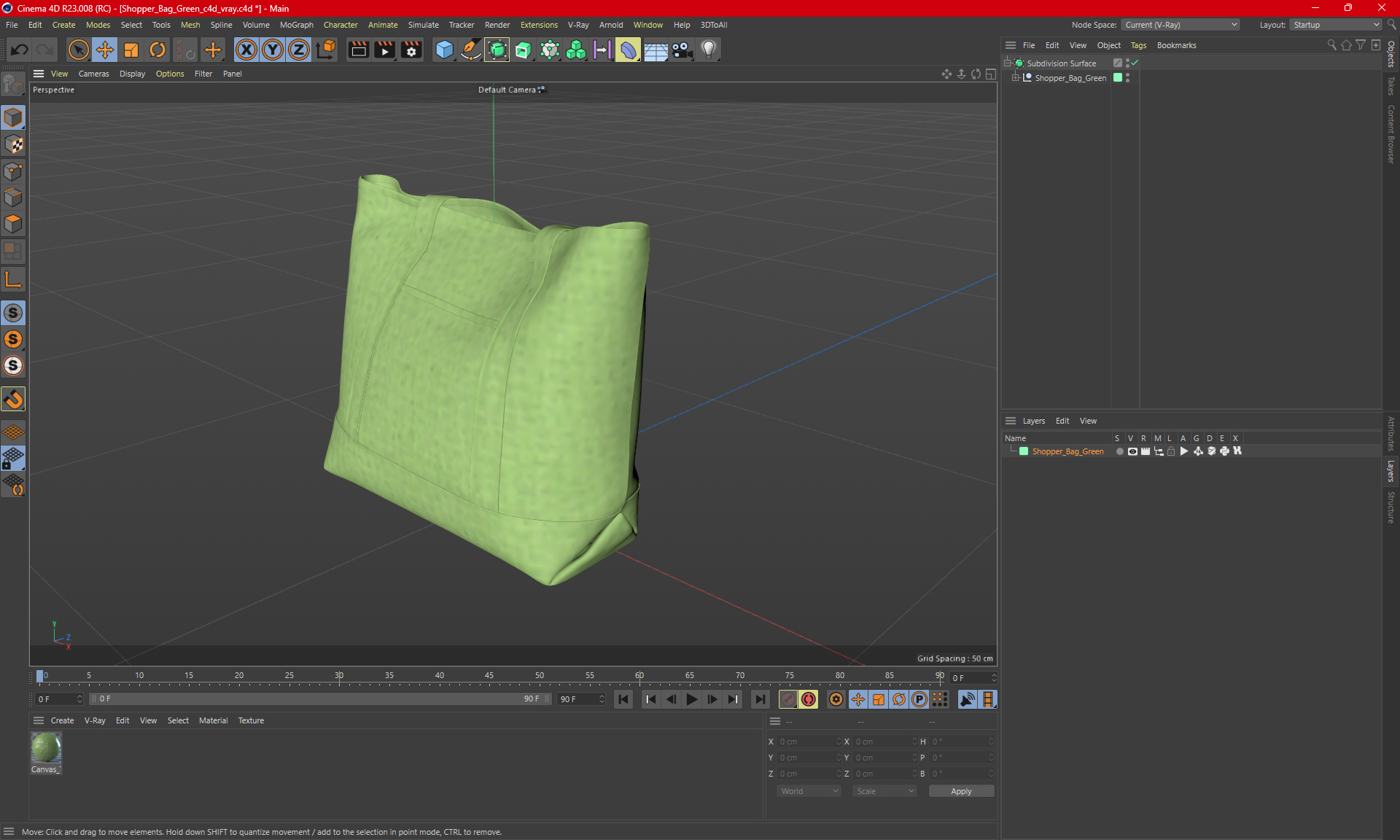 Shopper Bag Green 3D