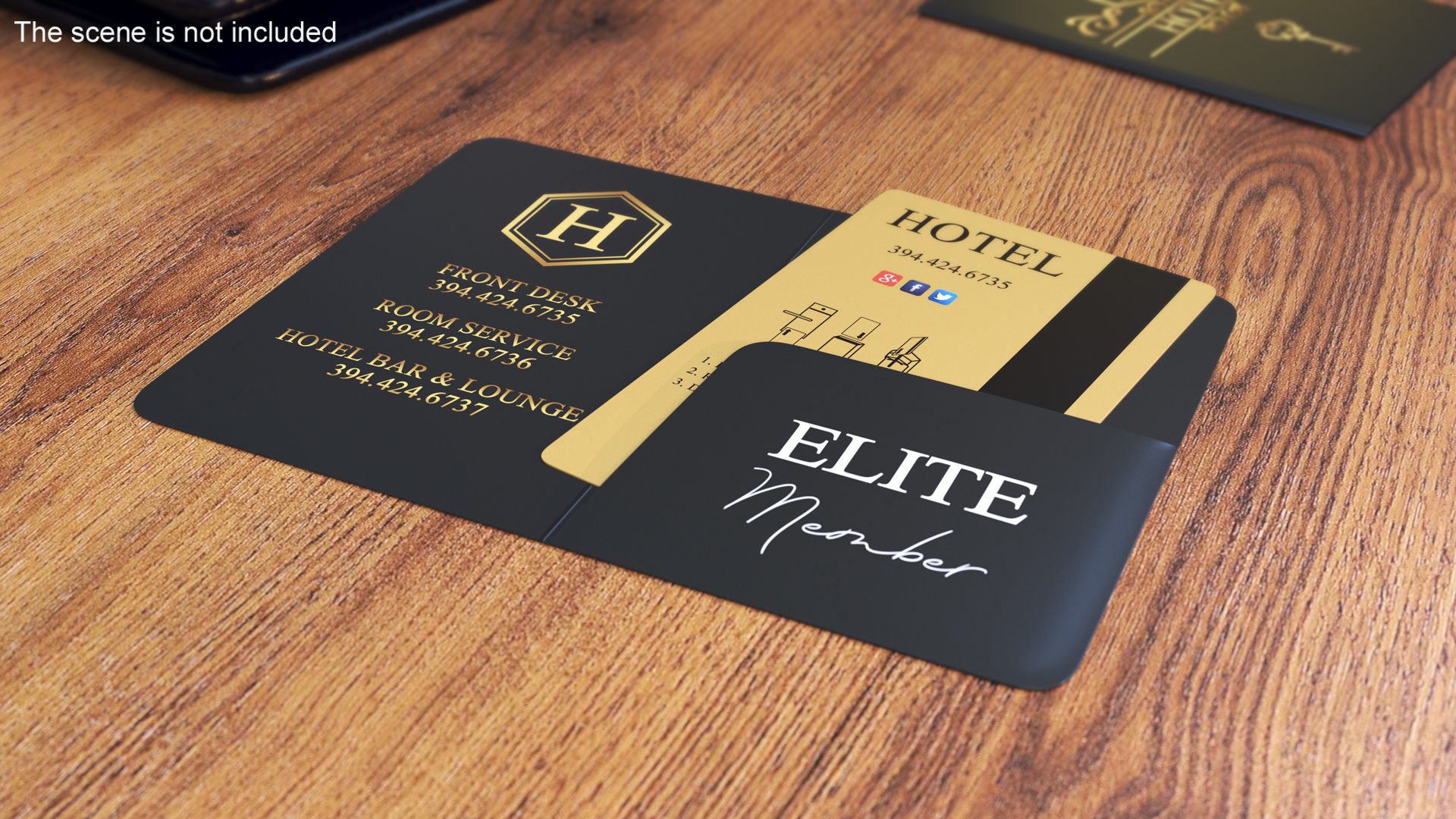 3D model Hotel Key Card Black Open