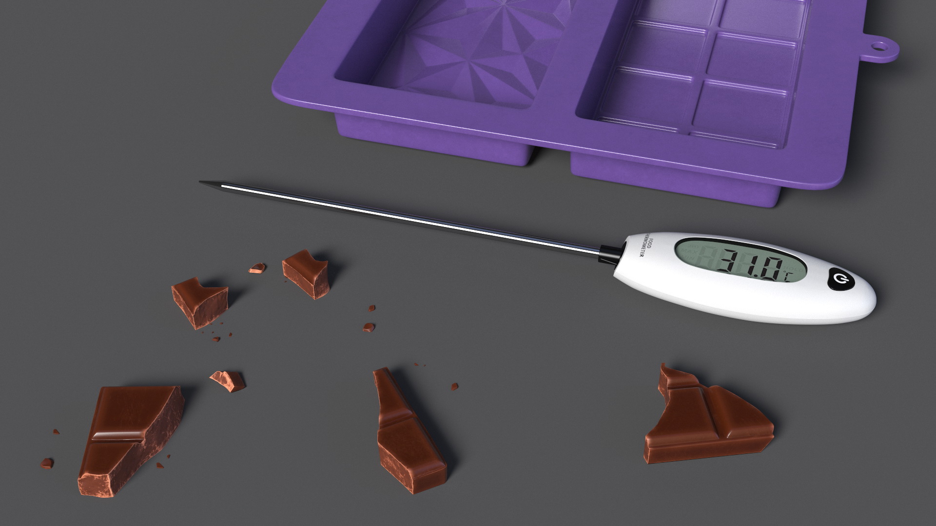 Chocolate Making Kit with Food Thermometer 3D