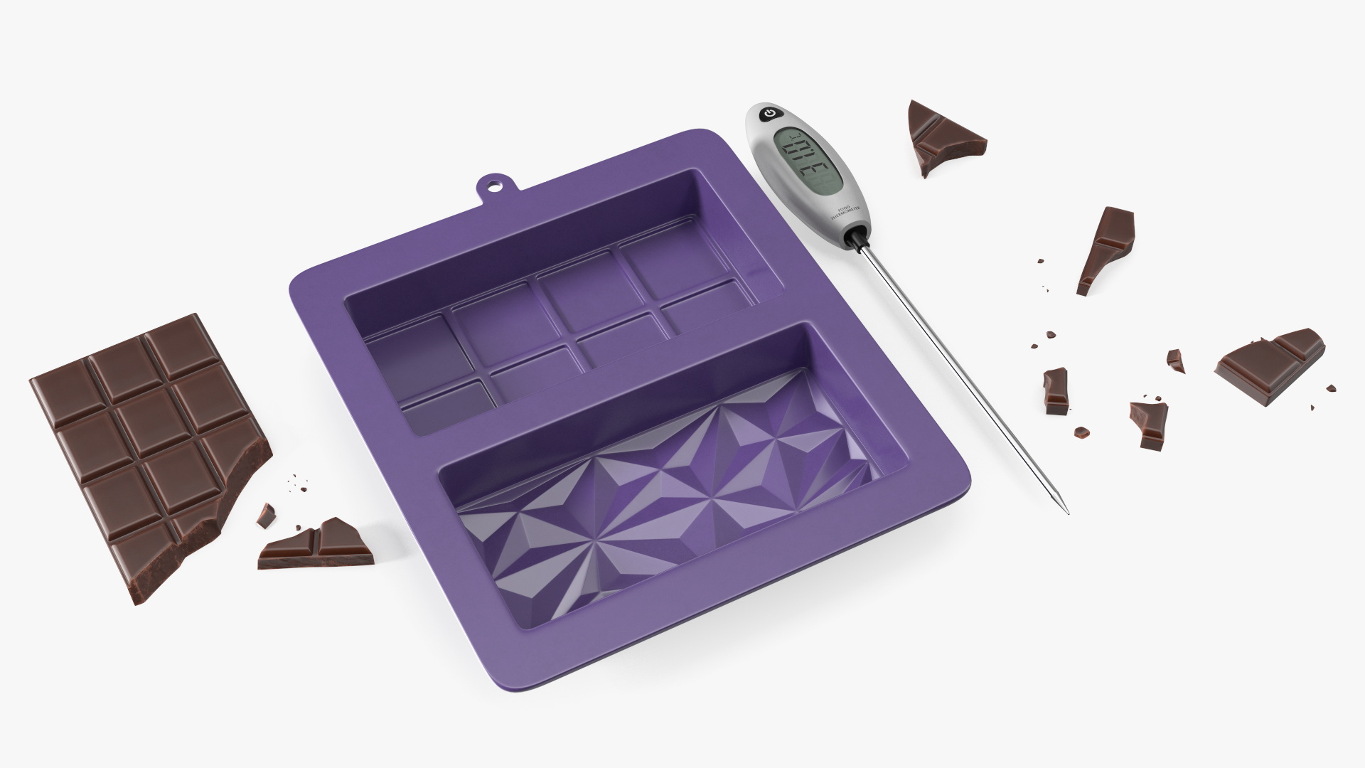 Chocolate Making Kit with Food Thermometer 3D