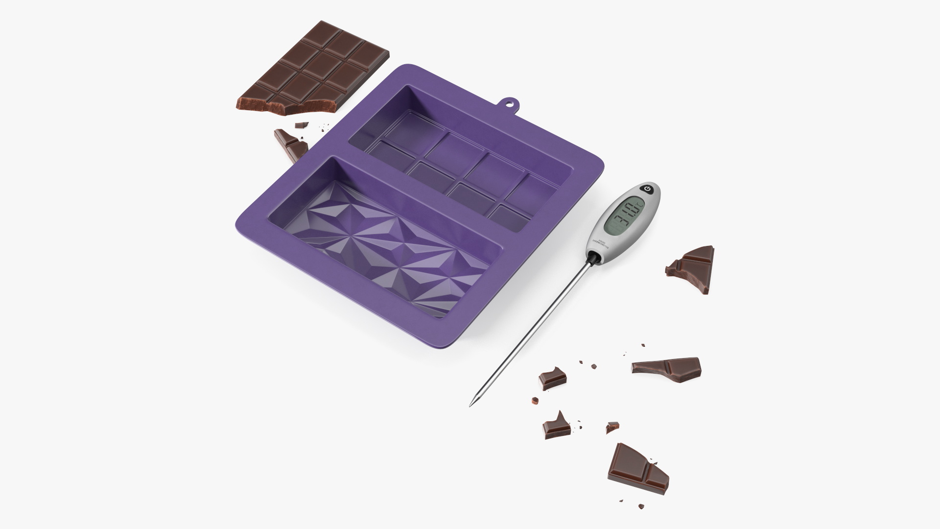 Chocolate Making Kit with Food Thermometer 3D