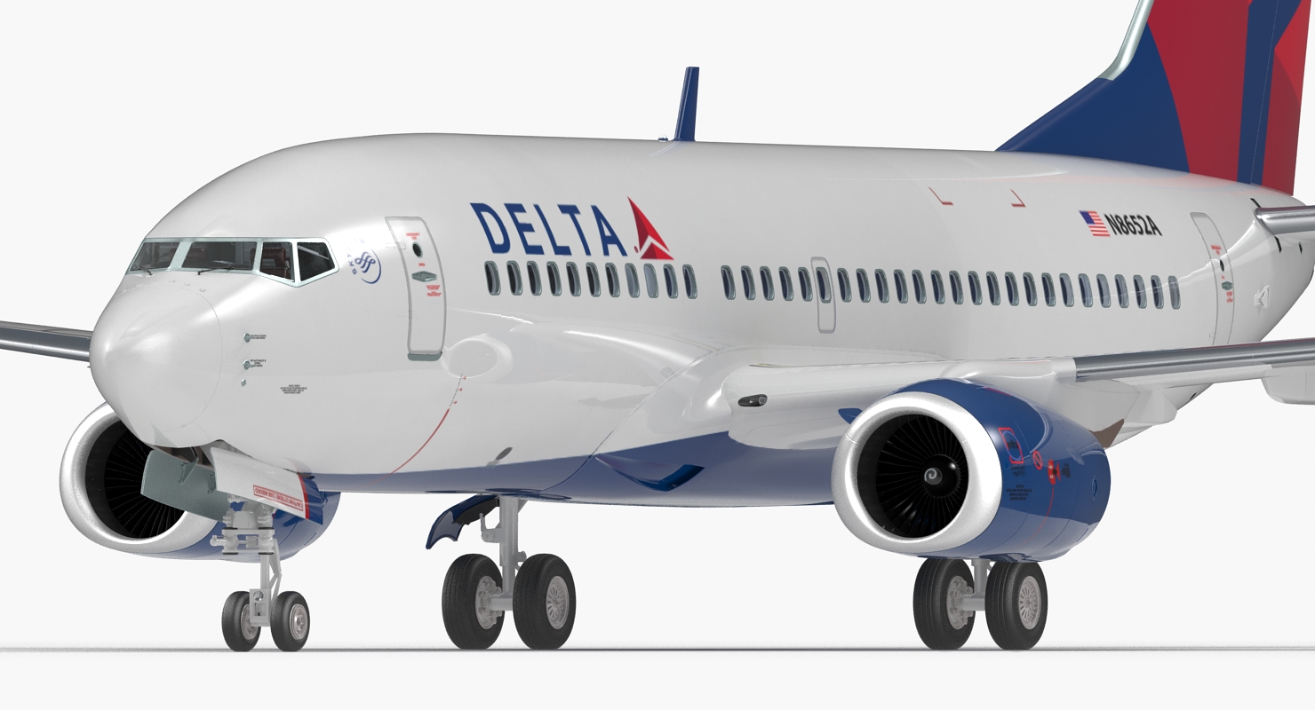 3D Boeing 737 700 with Interior Delta Air Lines Rigged