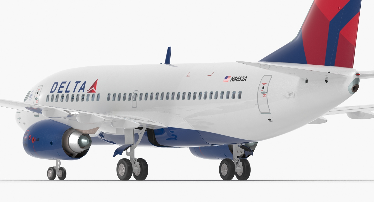 3D Boeing 737 700 with Interior Delta Air Lines Rigged