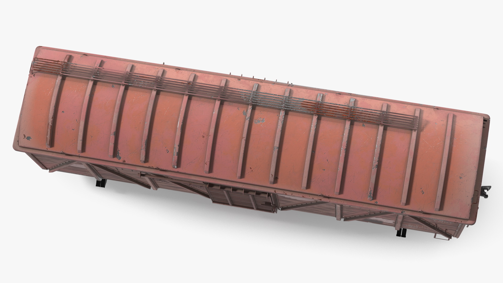 3D model Worn Cargo Wagon Red