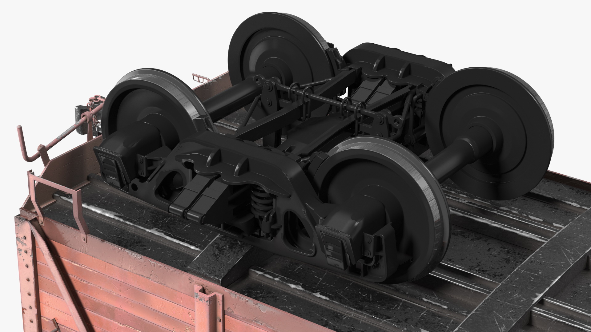 3D model Worn Cargo Wagon Red