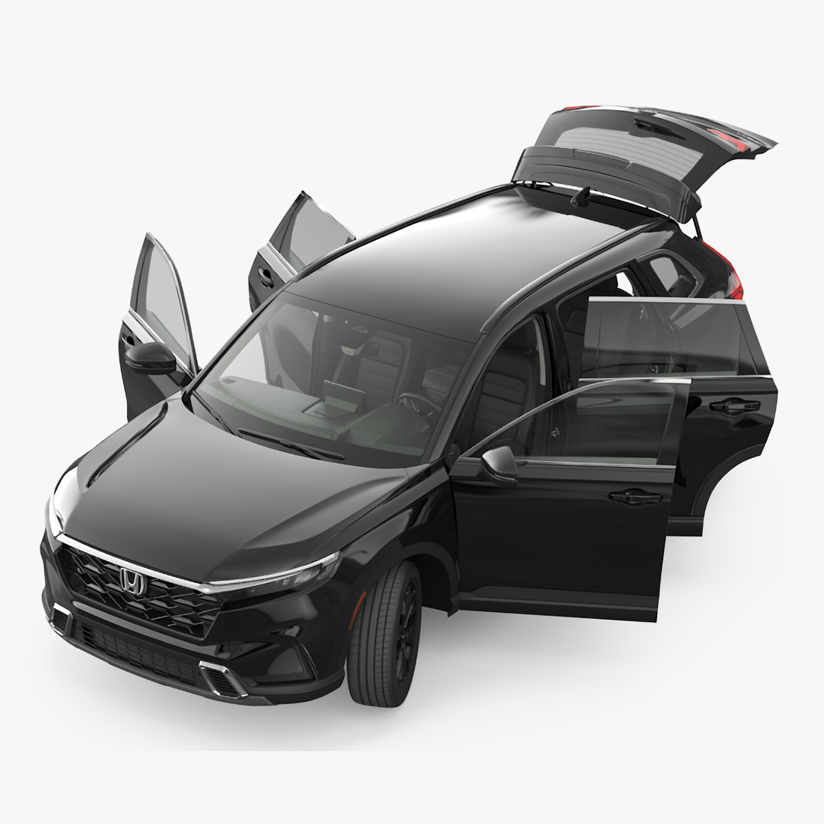 3D 2025 Honda CR-V Black Rigged model