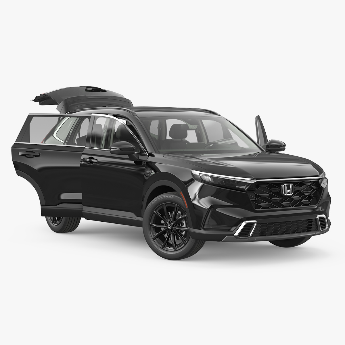 3D 2025 Honda CR-V Black Rigged model