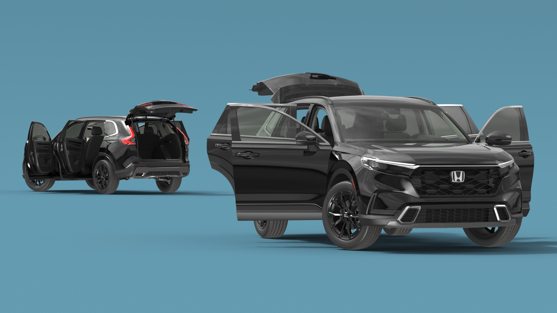 3D 2025 Honda CR-V Black Rigged model