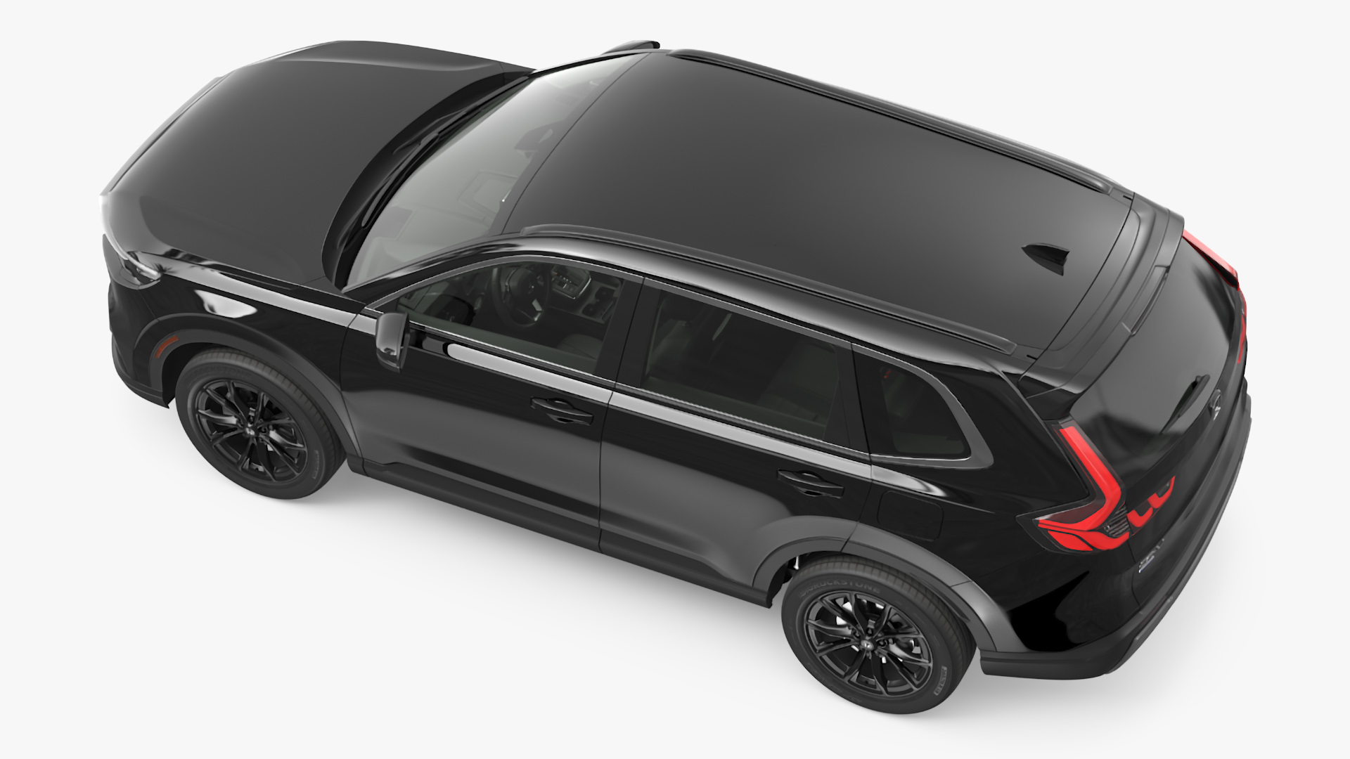 3D 2025 Honda CR-V Black Rigged model