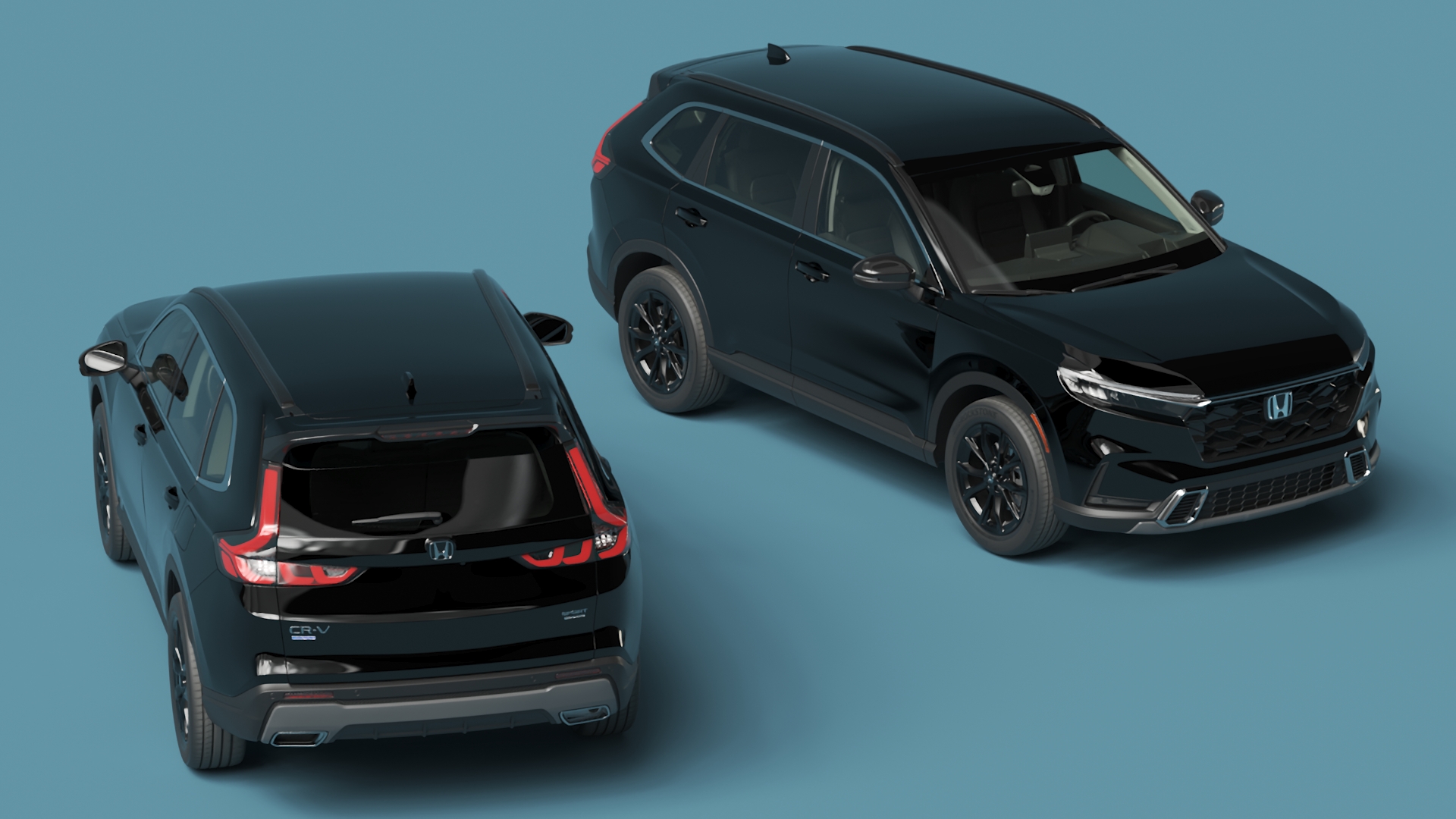 3D 2025 Honda CR-V Black Rigged model