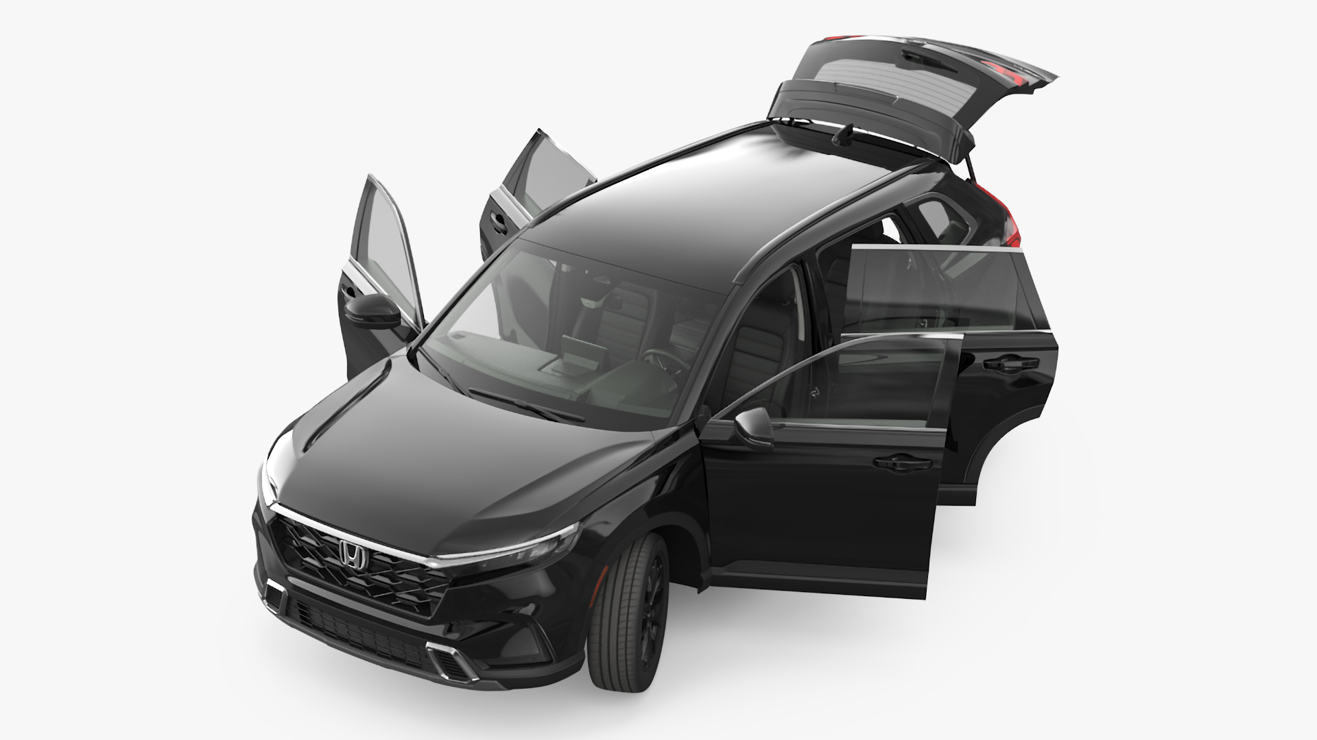 3D 2025 Honda CR-V Black Rigged model