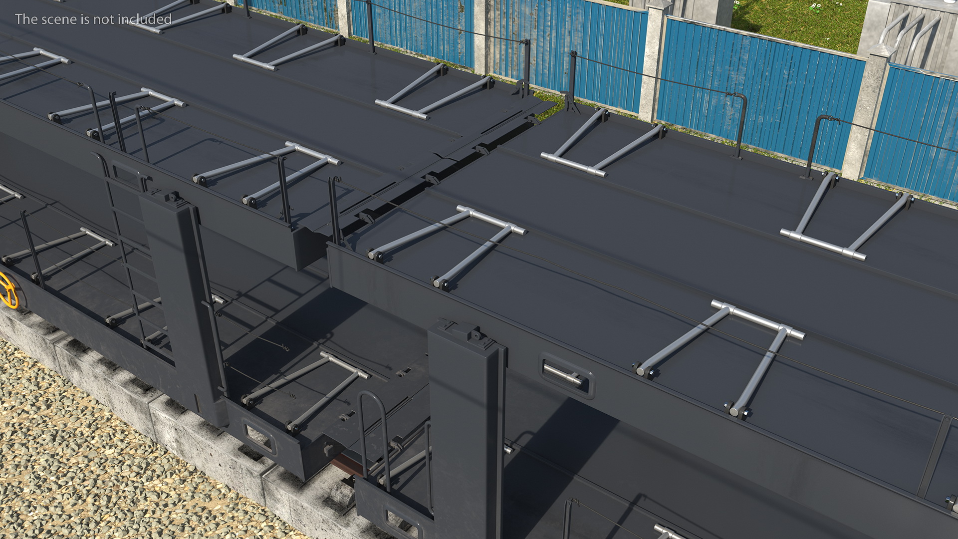 3D Diesel Electric Locomotive with Autorack Car Transporter