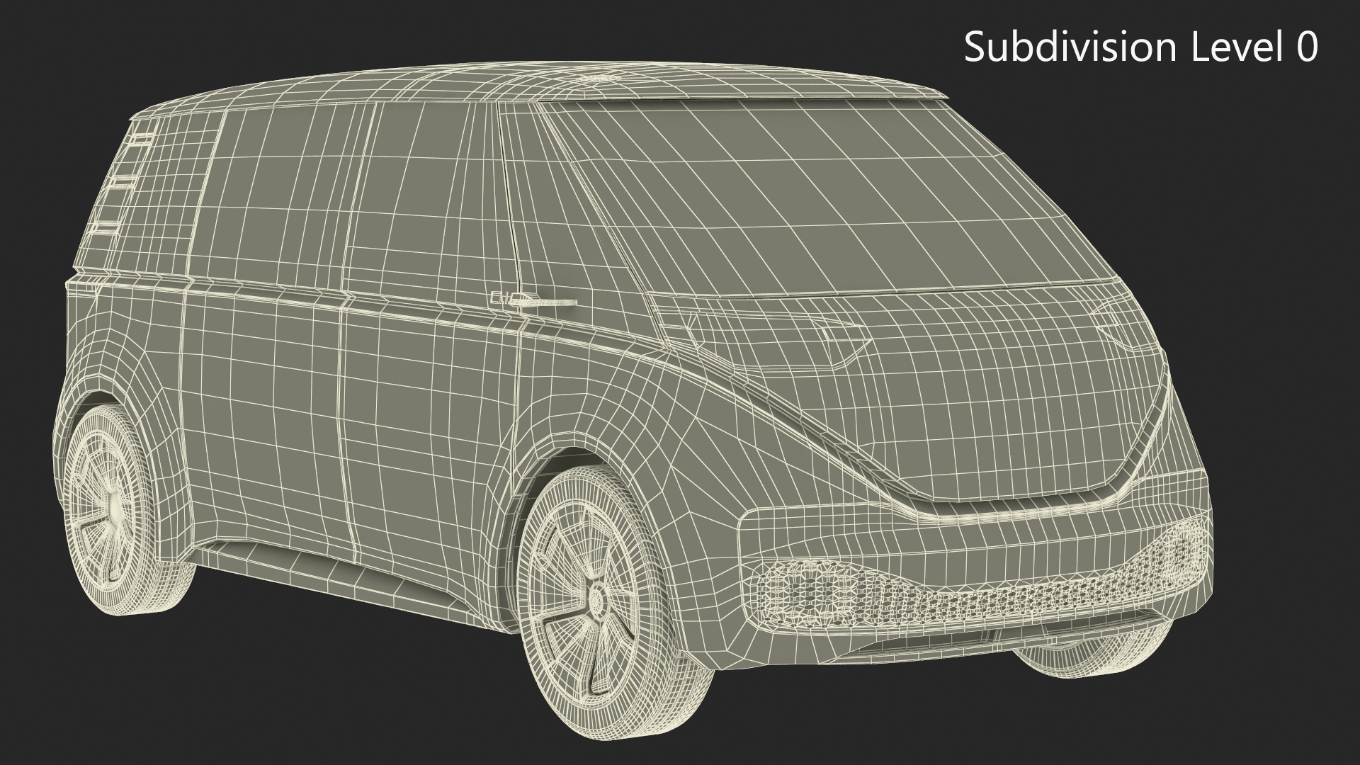 Electric Minivan Simplified 3D