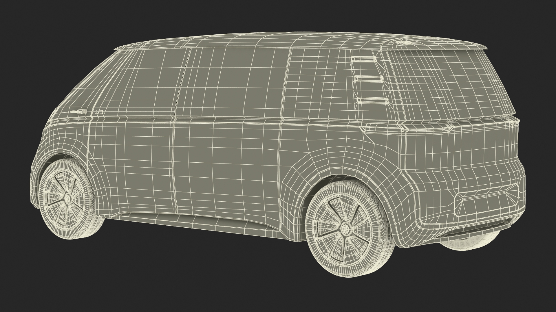 Electric Minivan Simplified 3D