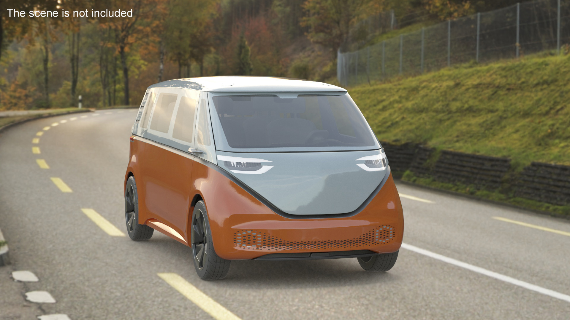 Electric Minivan Simplified 3D