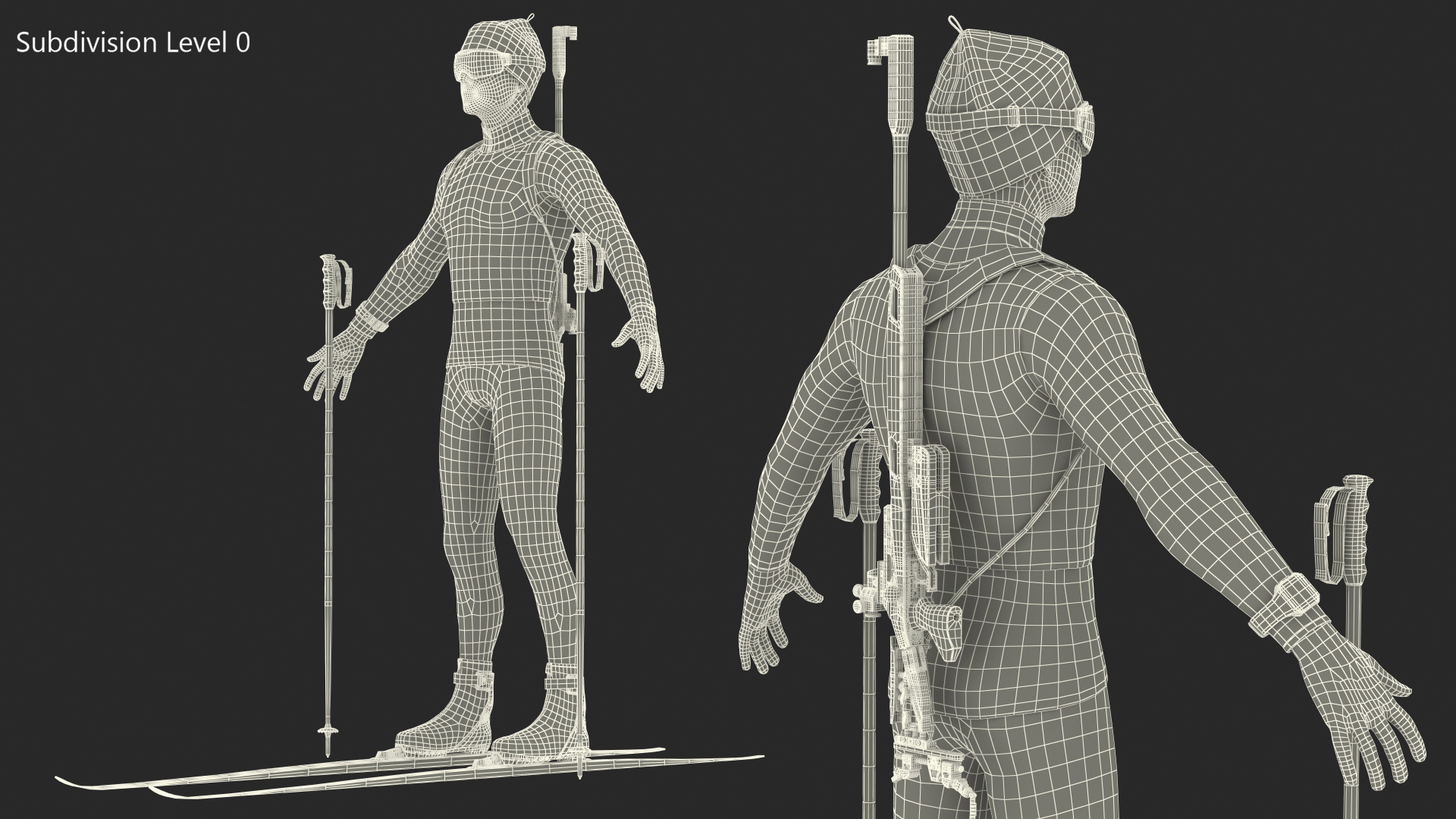 3D Biathlon Athlete Male T Pose model