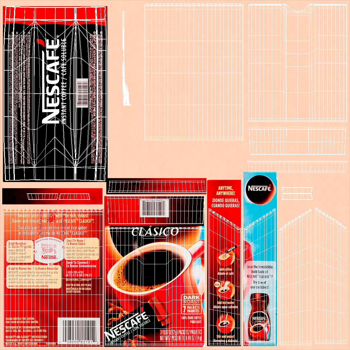 3D Nescafe Clasico Box Opened