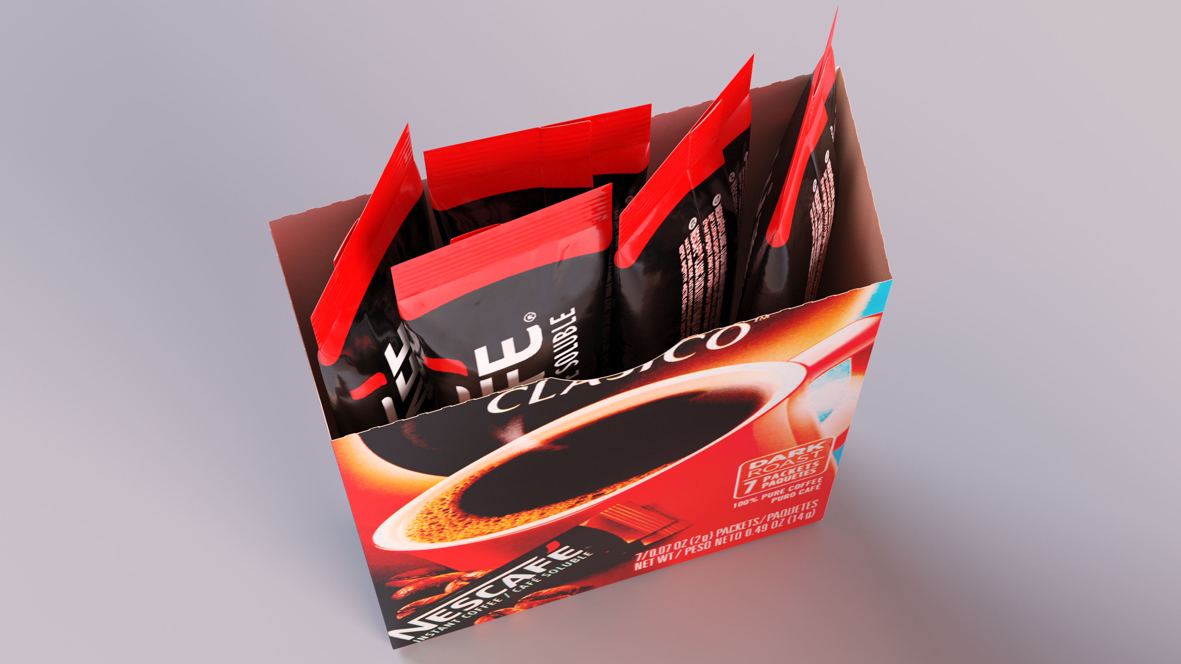 3D Nescafe Clasico Box Opened