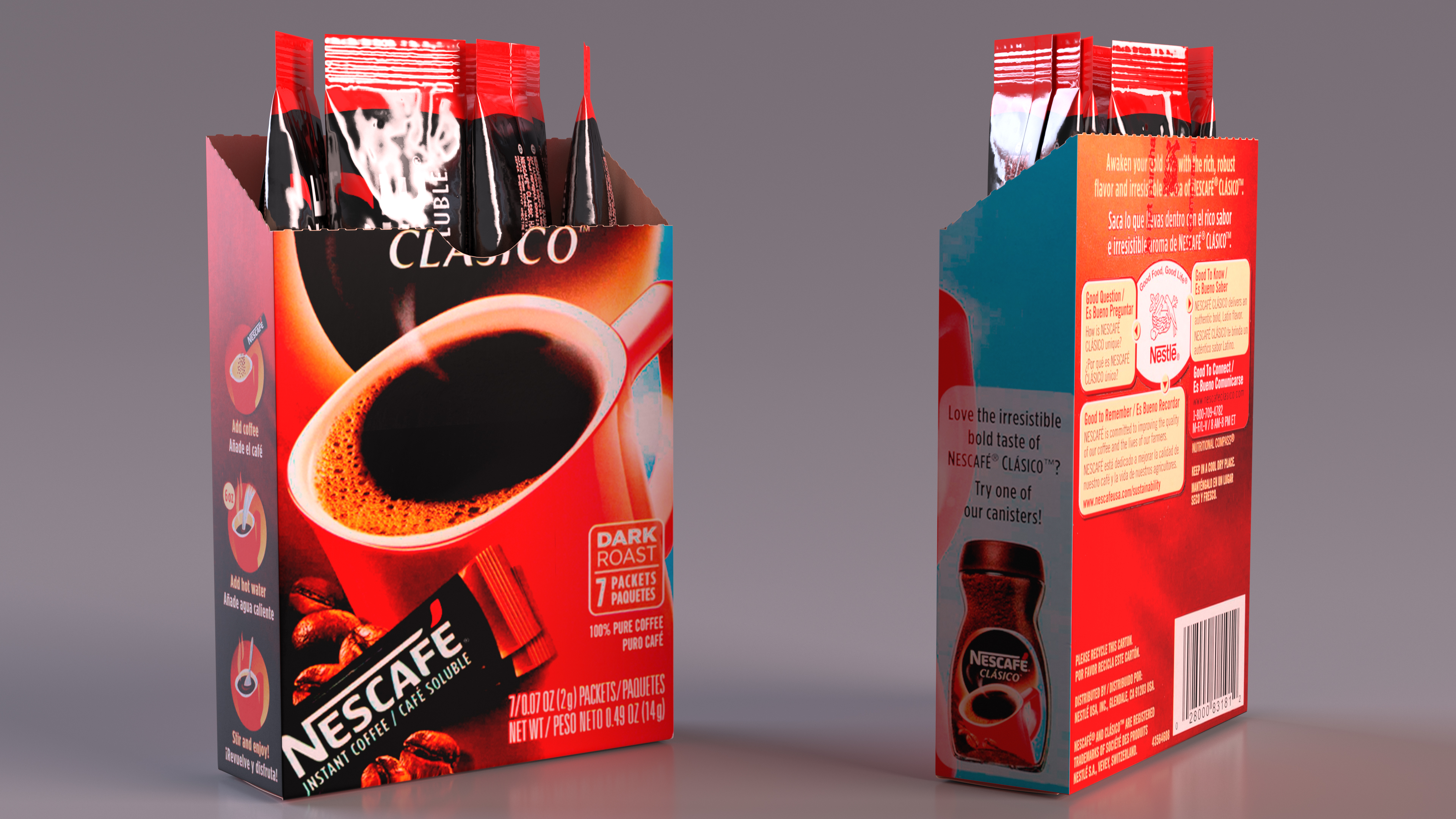 3D Nescafe Clasico Box Opened