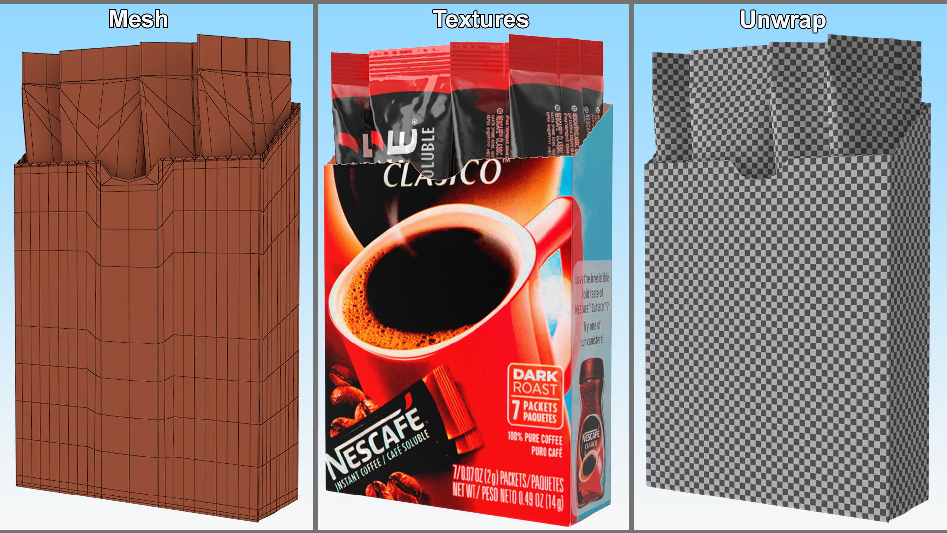 3D Nescafe Clasico Box Opened